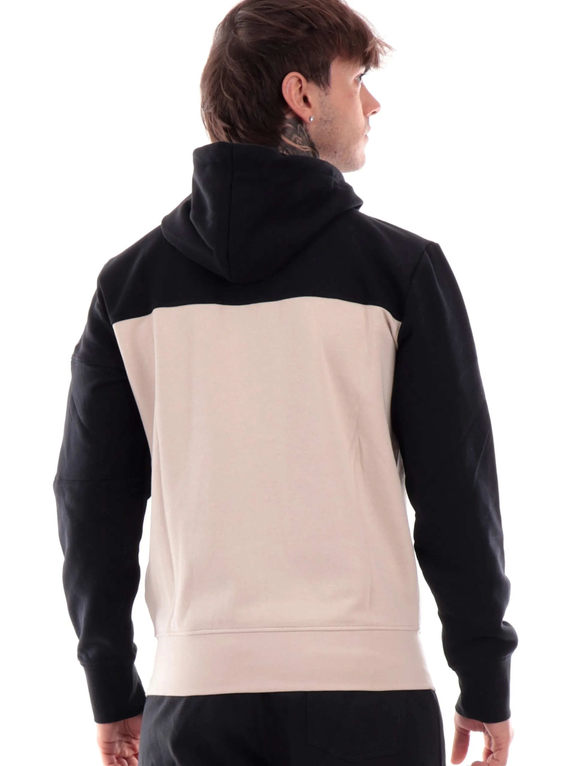 ADMIRAL Felpe*Felpa tecnica nera e beige da uomo full zip con cappuccio AD3091