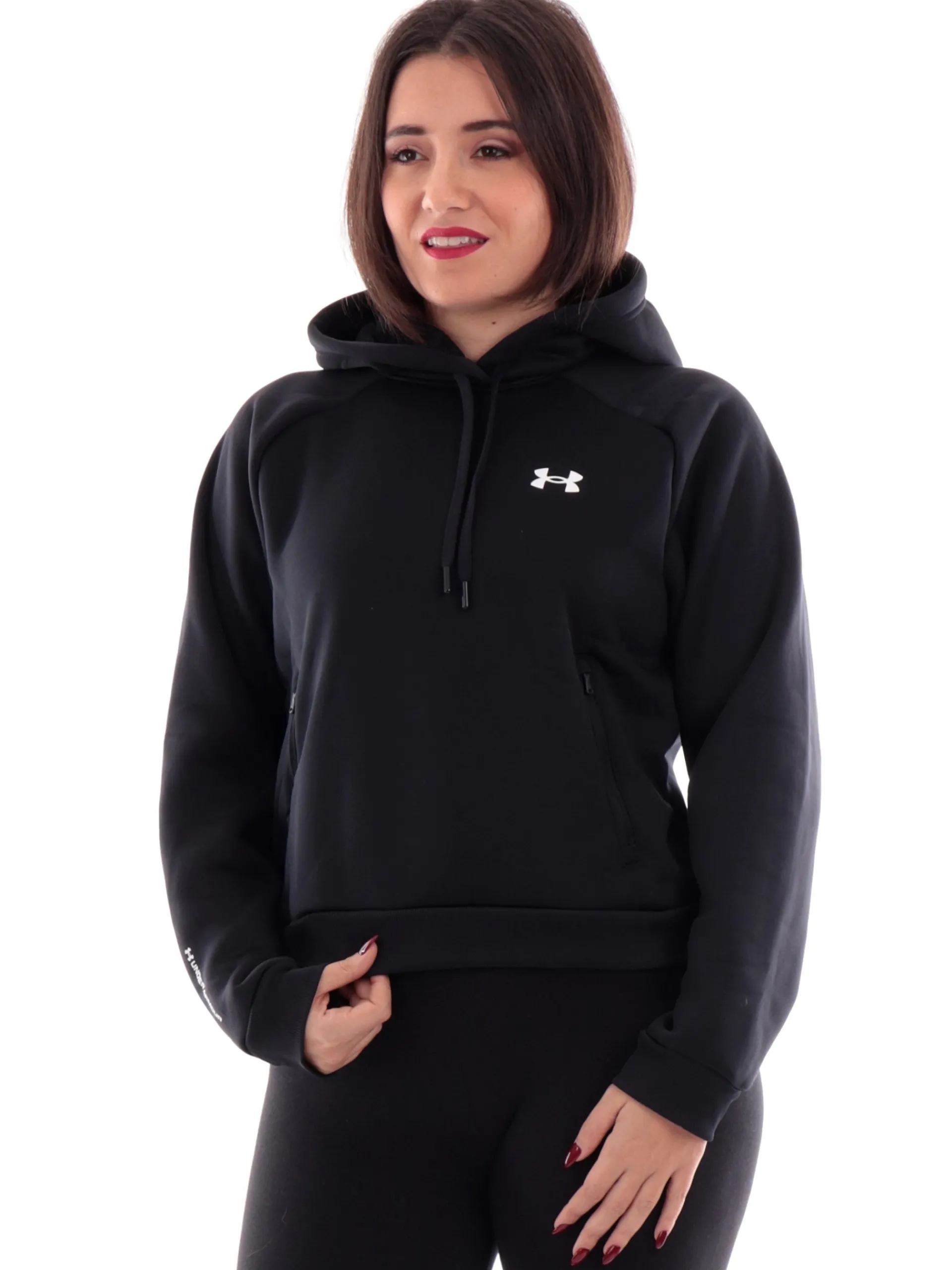 UNDER ARMOUR Felpe*Felpa nera da donna interno in pile 13865040