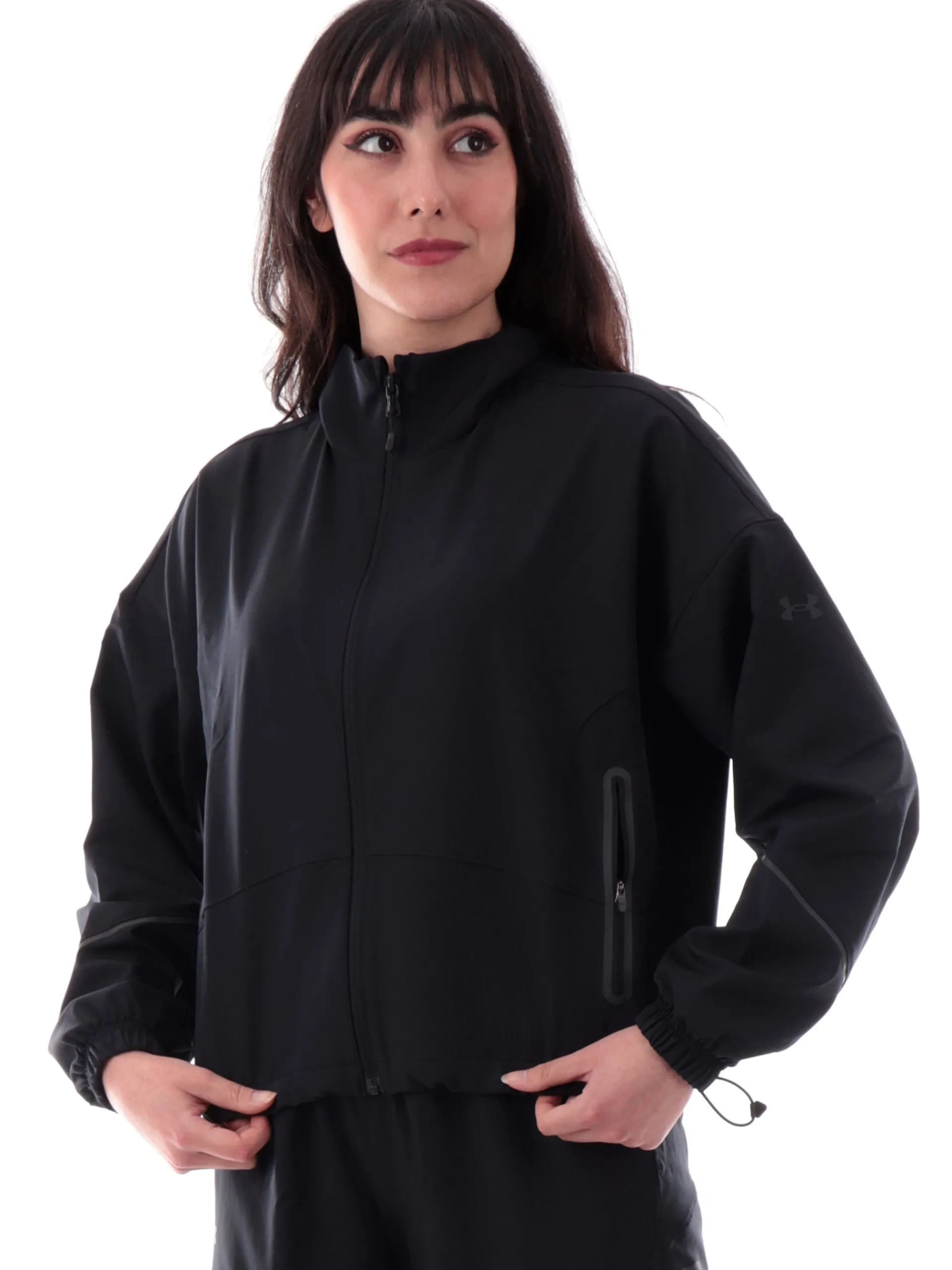 UNDER ARMOUR Felpe*Felpa nera over da donna tessuto tecnico Unstoppable 13748890
