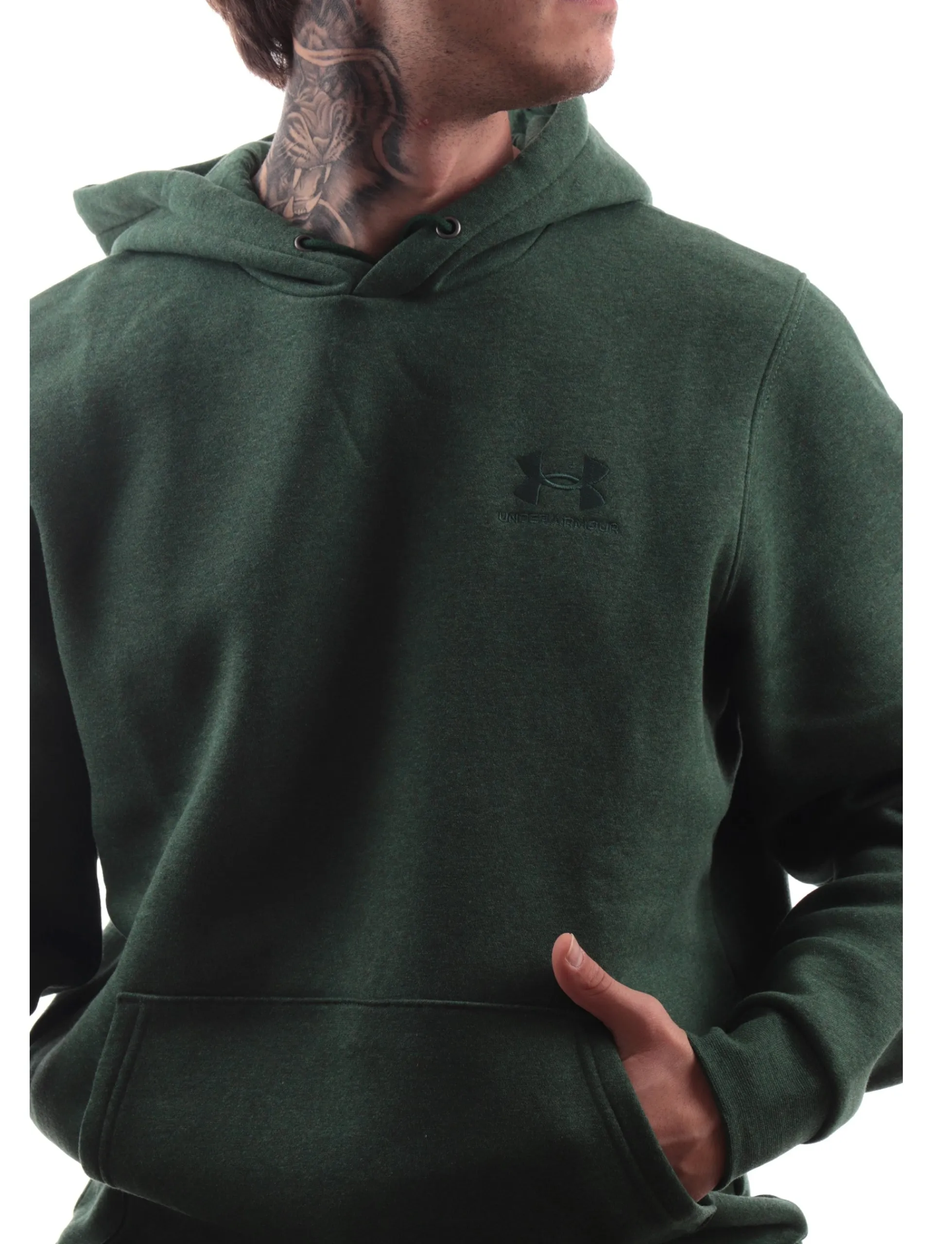 UNDER ARMOUR Felpe*Felpa verde da uomo con cappuccio felpata 13738800