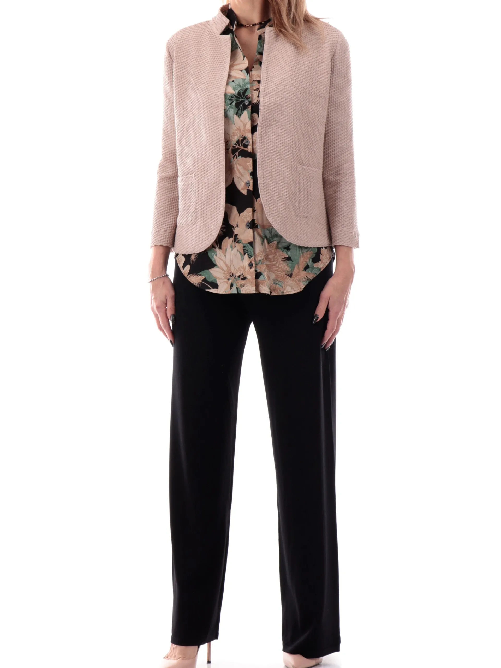 ANIS Giacche*Giacca donna nido d'ap beige maniche tre quarti 251W1154 045