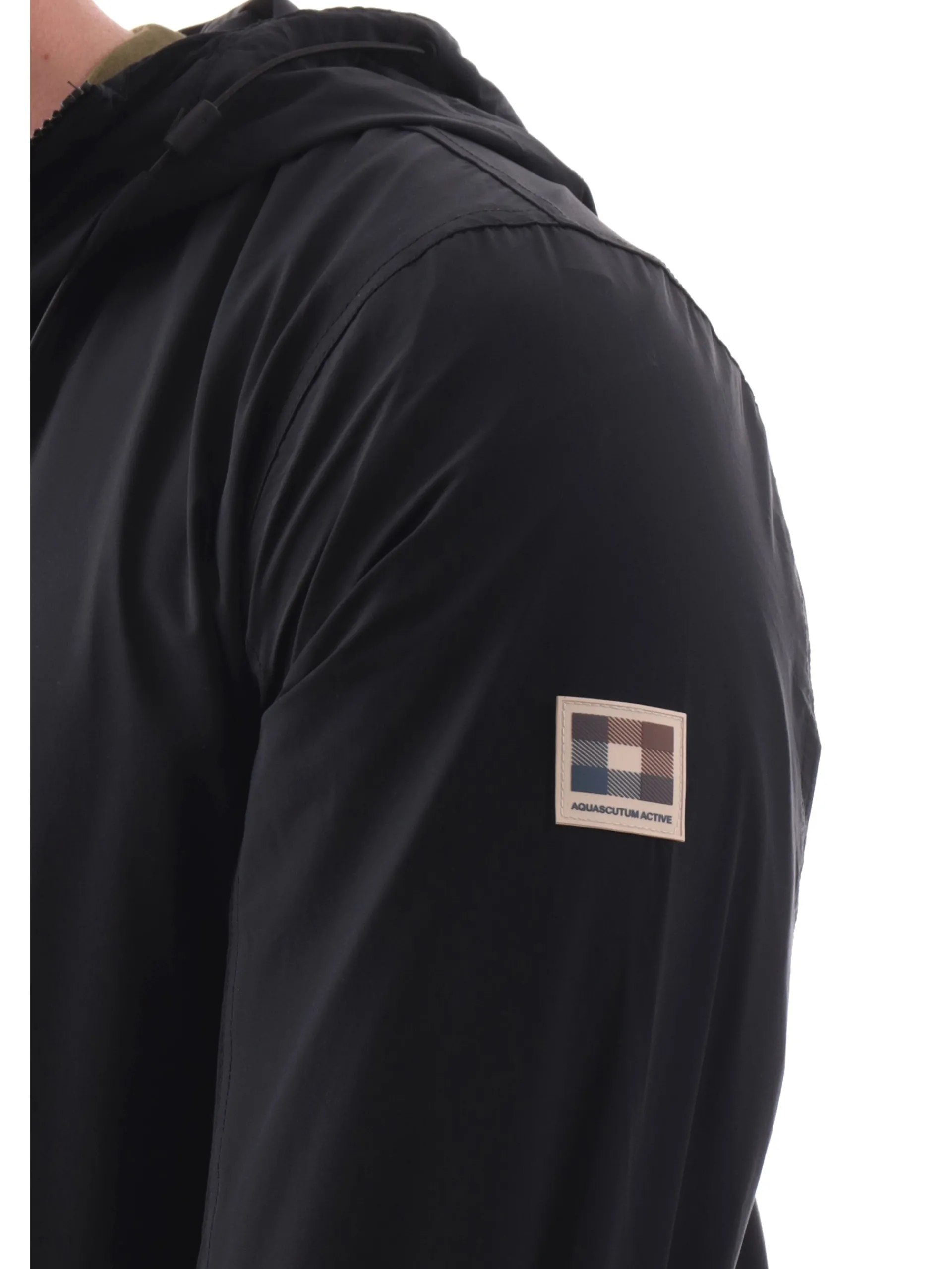AQUASCUTUM Giubbini*Giacca tecnica nera da duomo HD Stretch Windbreaker AAB005JK012