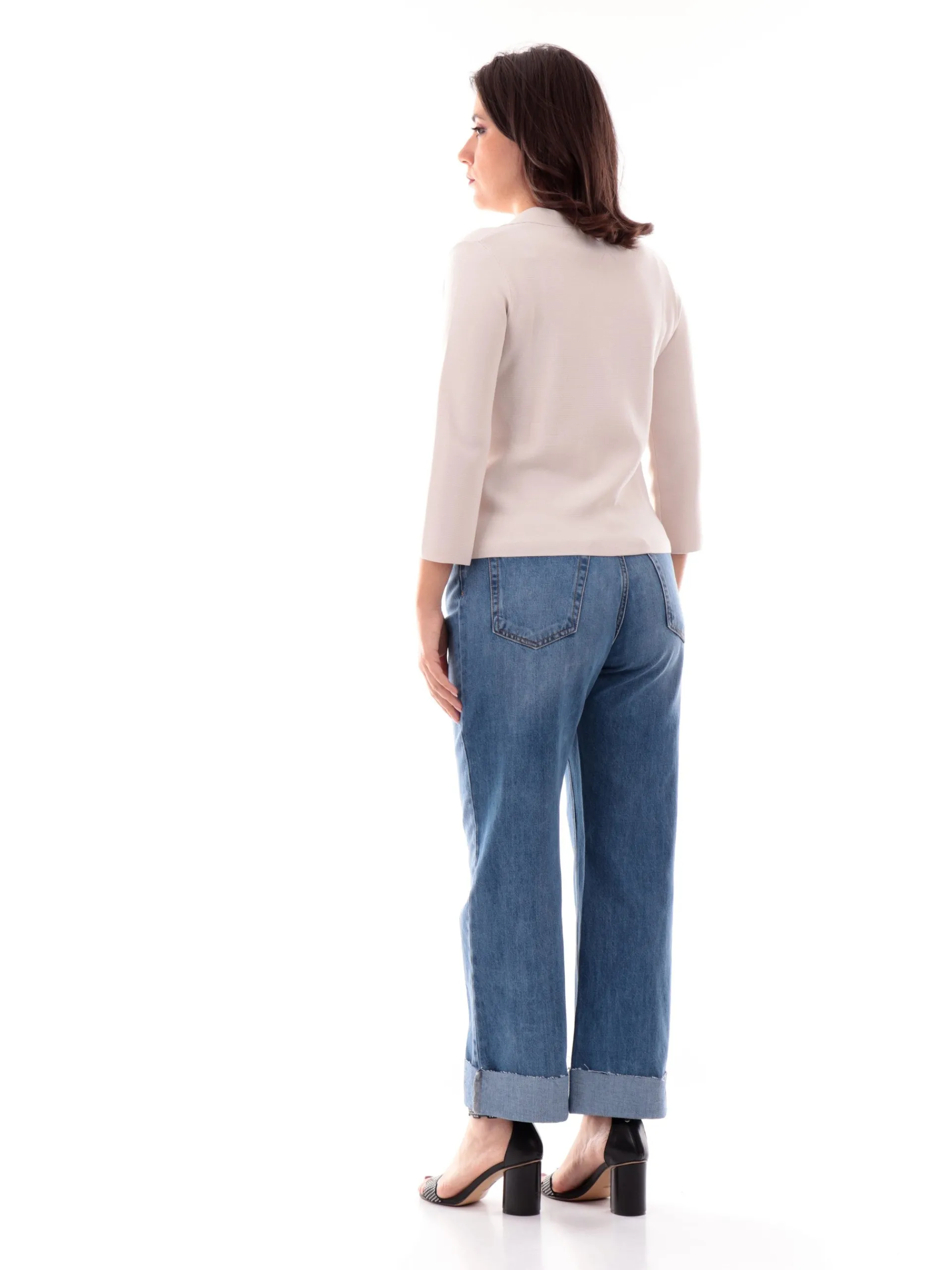ANIS Maglie*Giacca beige White da donna con bottone in filo 251W6172040