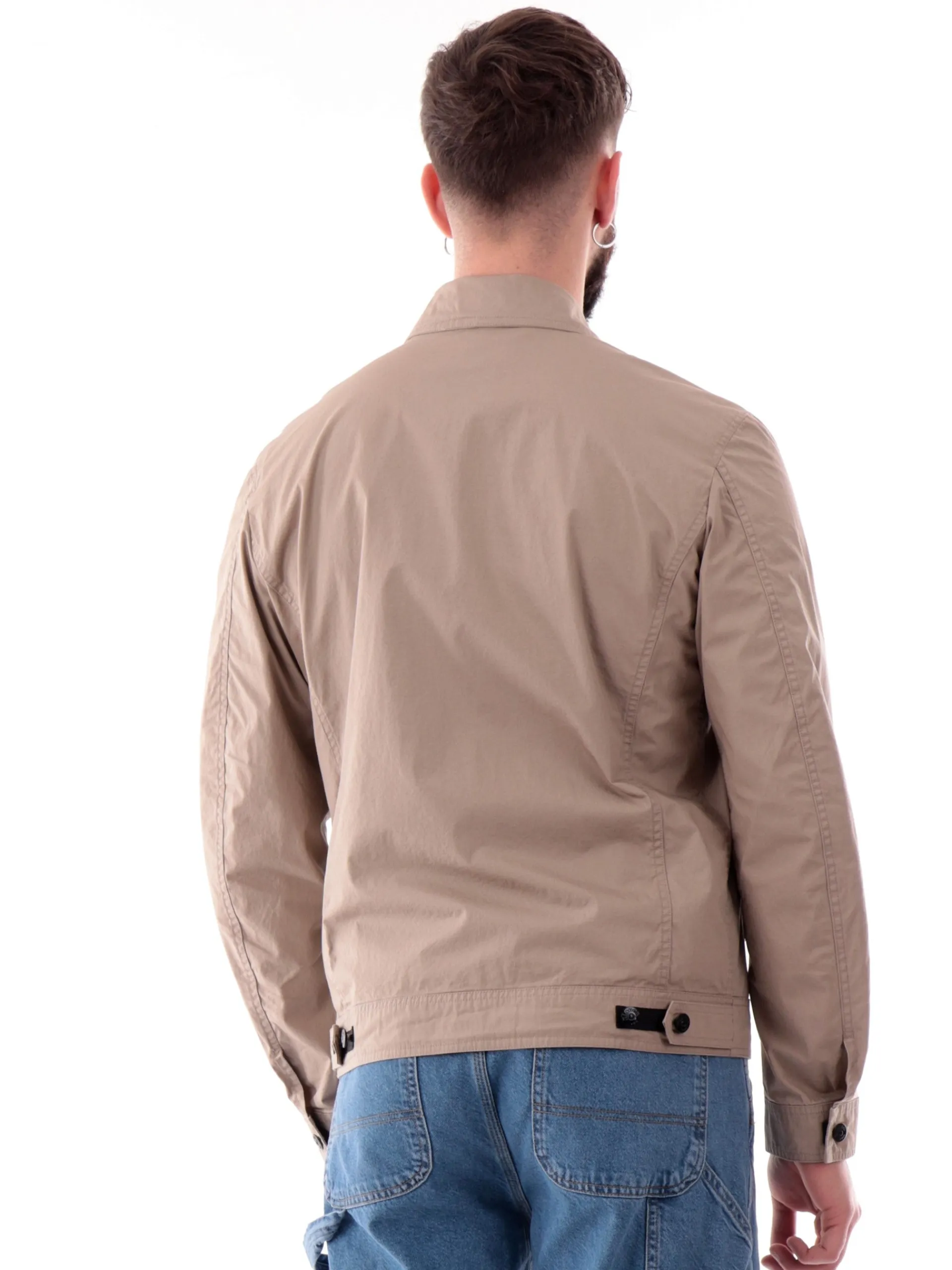 BLAUER Giubbini*Giacca beige da uomo con tasconi e colletto alla francese C04176006854