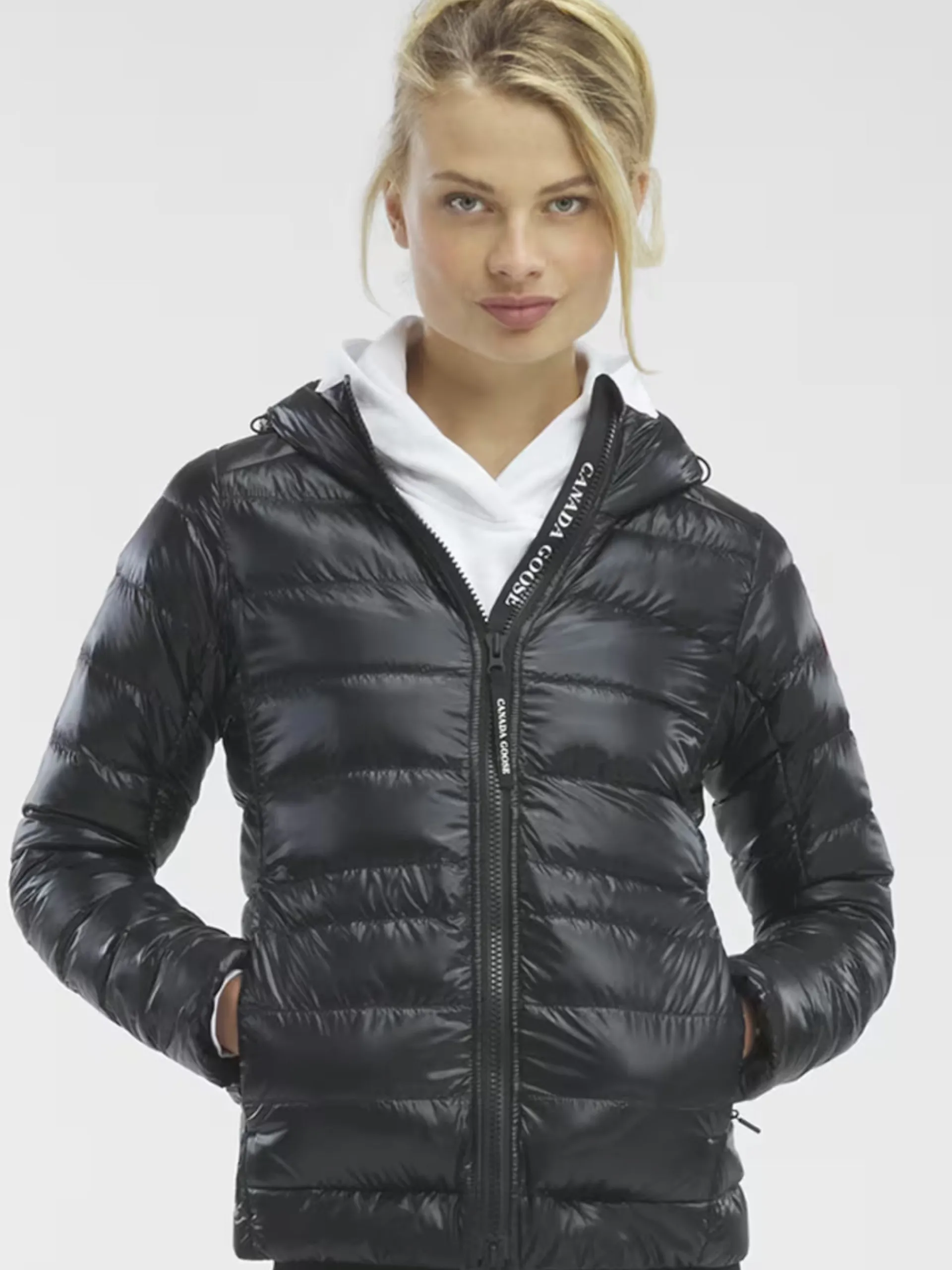 CANADA GOOSE Giubbini*Giacca Cypress Hoody nera da donna con bretelle interne 2242