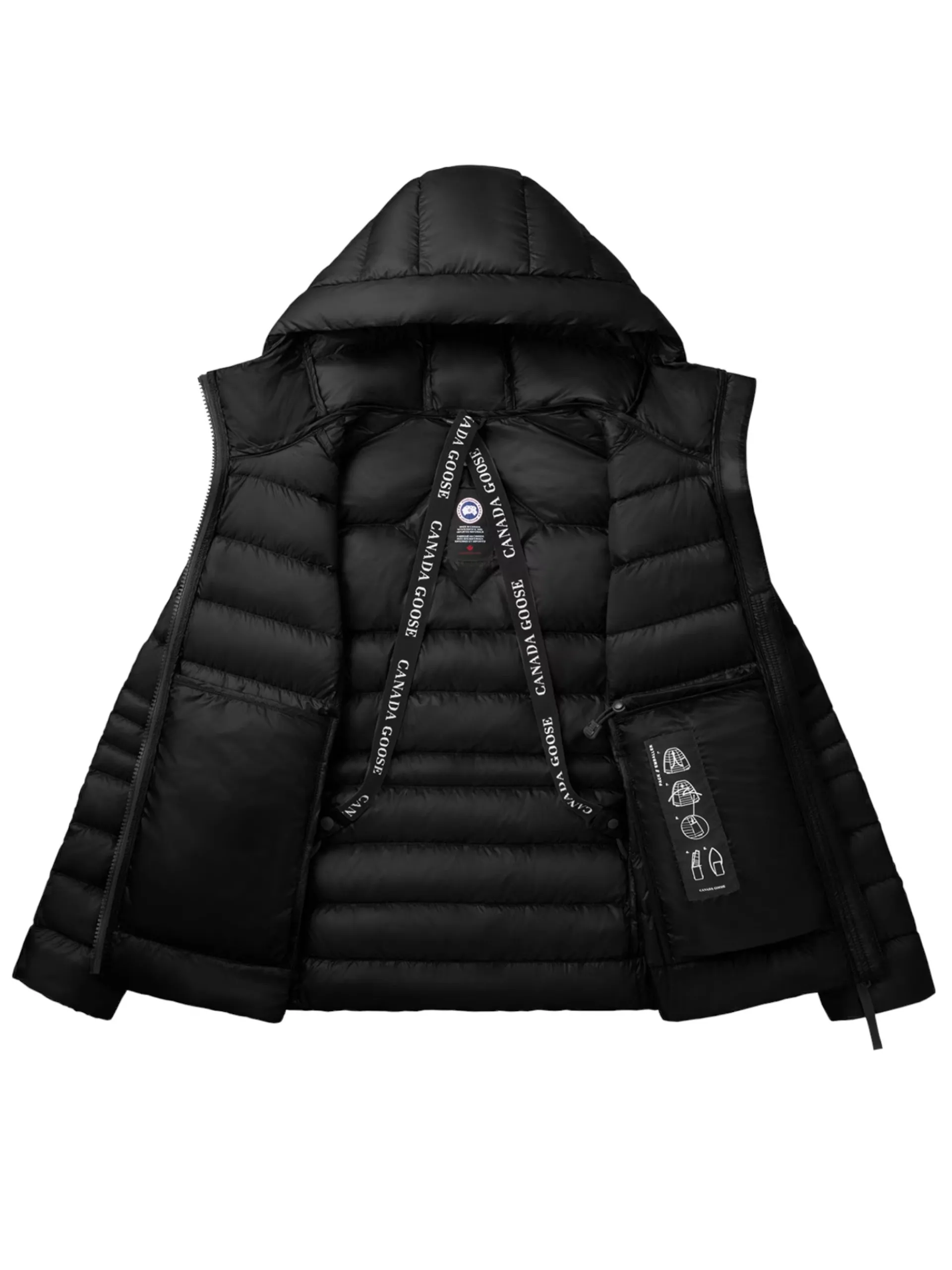 CANADA GOOSE Giubbini*Giacca Cypress Hoody nera da donna con bretelle interne 2242