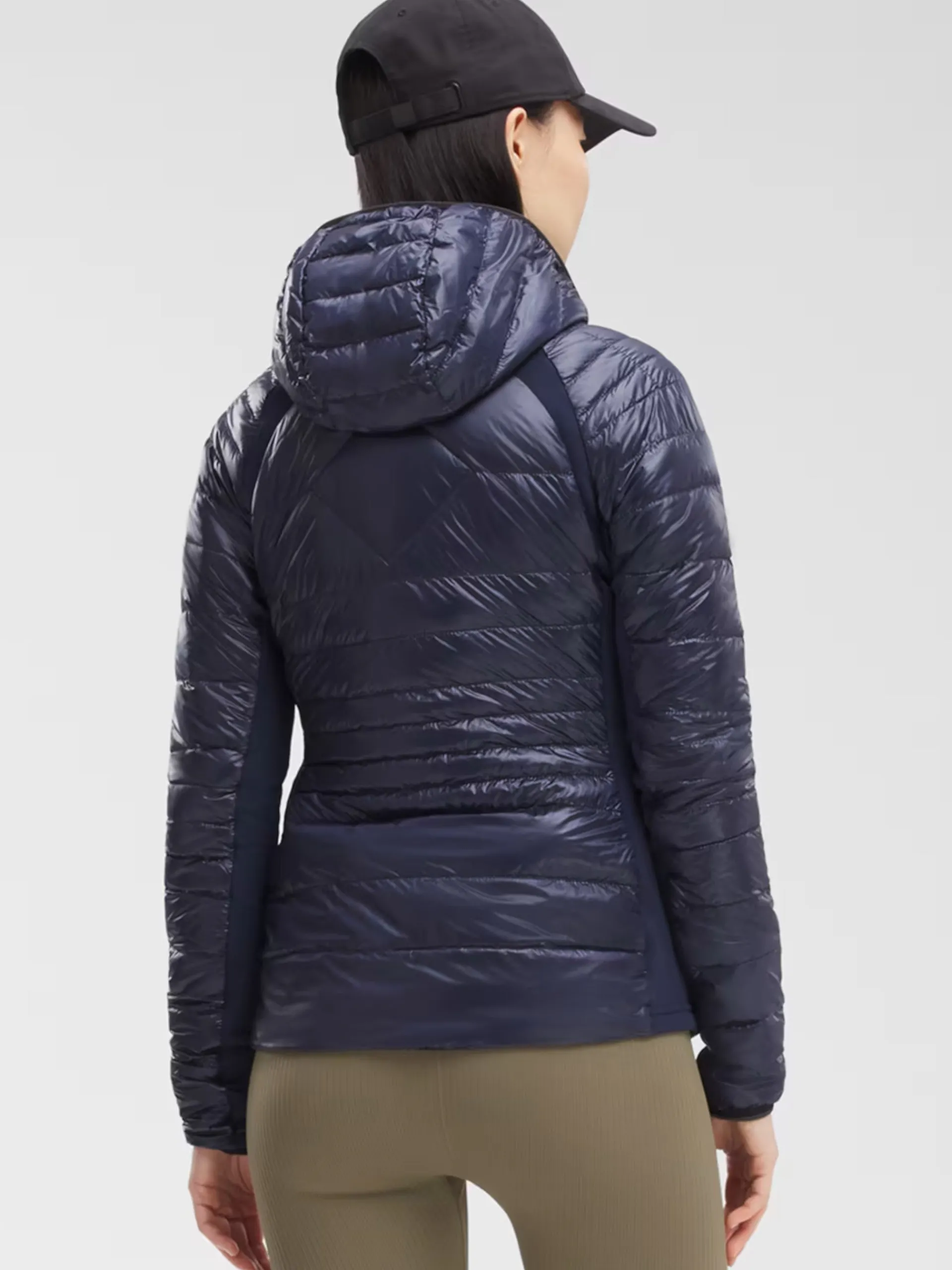 CANADA GOOSE Giubbini*Giacca Hybridge Lite Hoody blu da donna inserti tessuto tecnico 2712