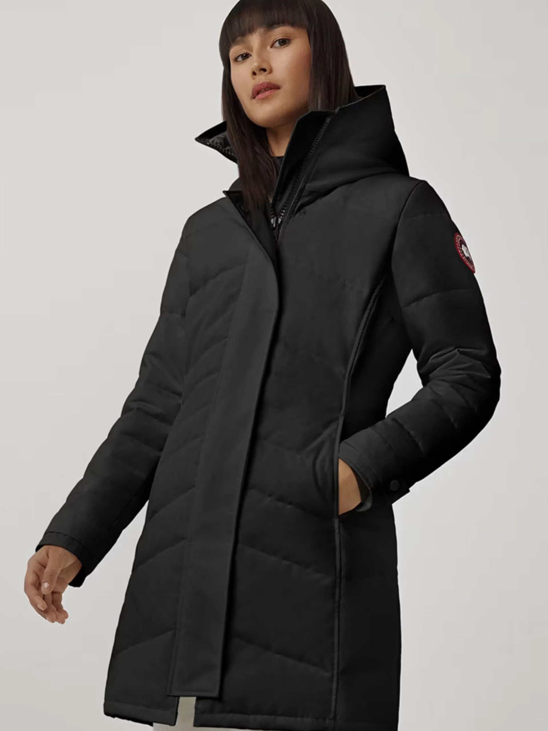 CANADA GOOSE Giubbotti*Giacca Lorette Parka Reset nera da donna tessuto tecnico 2090