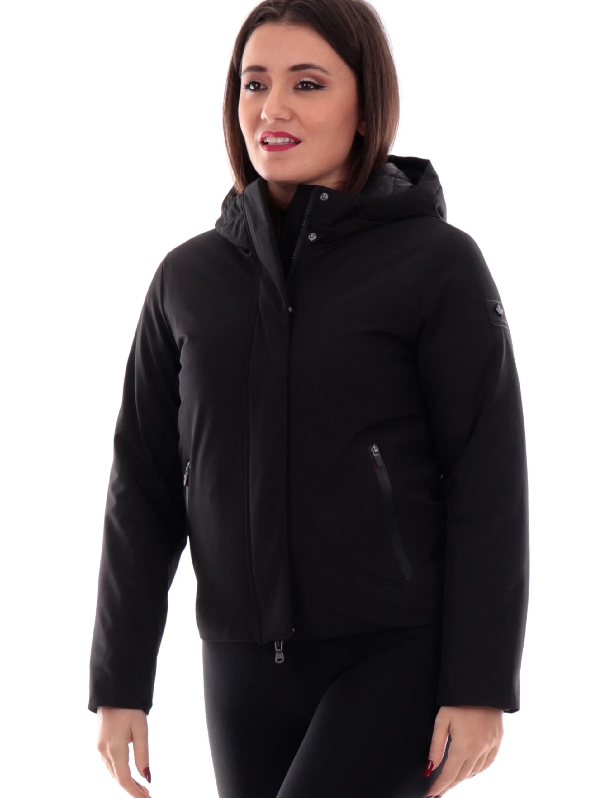 CANADIAN Giubbini*Giacca nera Soft Zip 3 da donna tessuto tecnico G224381W