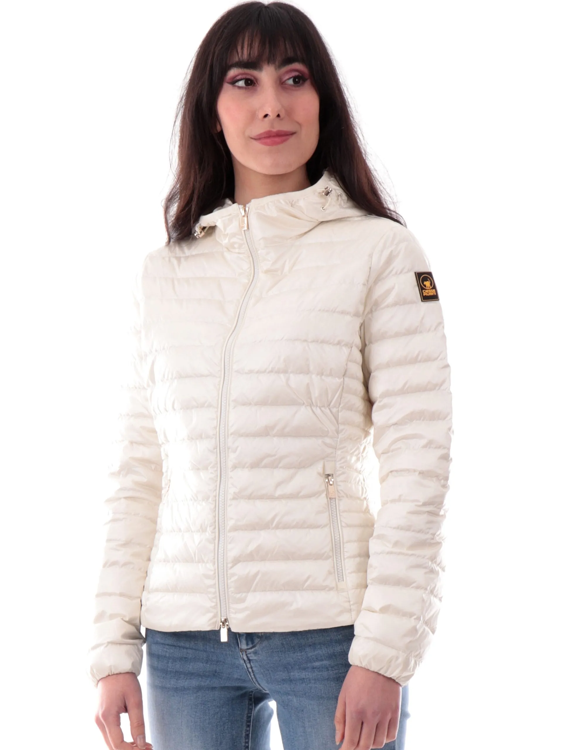 CIESSE Giubbini*Giacca Piumini bianco da donna cento grammi con cappuccio WJ00178N1C10D134