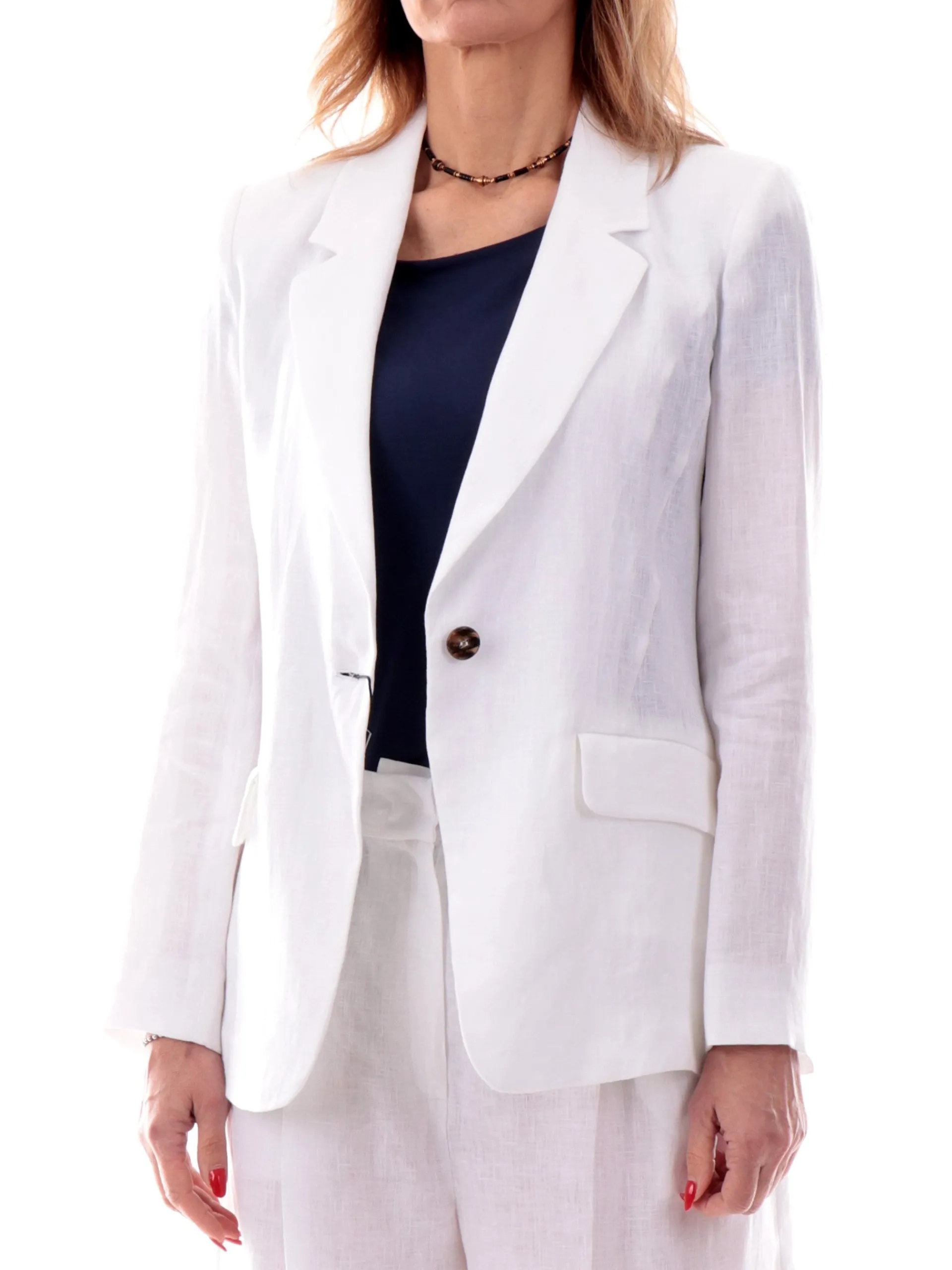 EMME MARELLA Giacche*Giacca bianca in lino da donna elegante ORATA