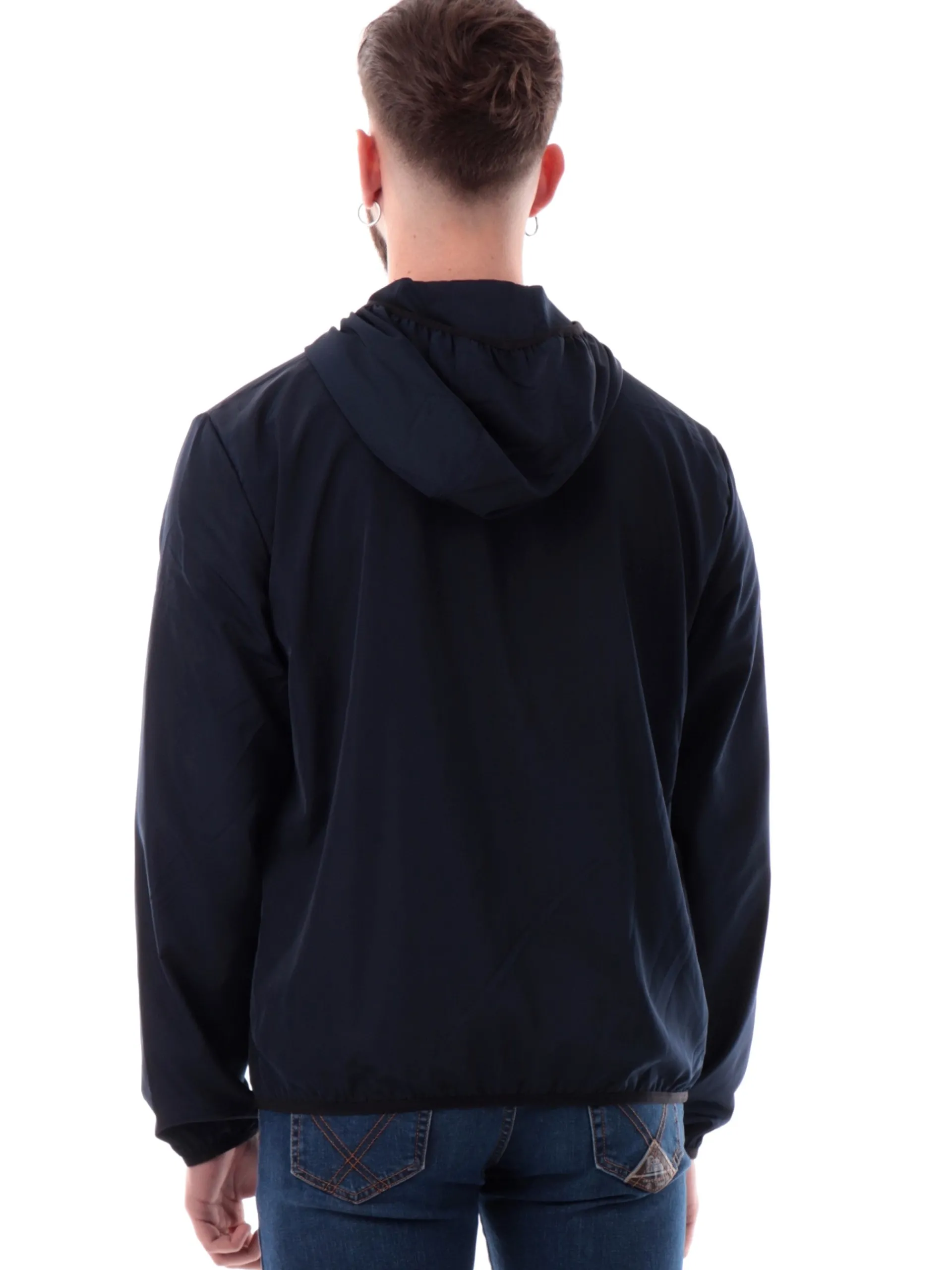 EMPORIO ARMANI 7 Giubbini*Giacca Emporio Armani EA7 blu da uomo con cappuccio tessuto tecnico 8NPB22PNGRZ