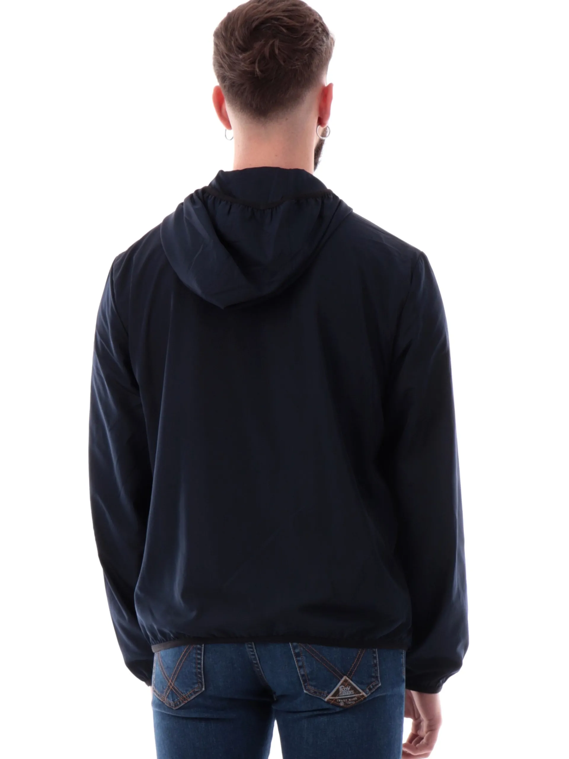 EMPORIO ARMANI 7 Giubbini*Giacca Emporio Armani EA7 blu da uomo con cappuccio tessuto tecnico 8NPB22PNGRZ