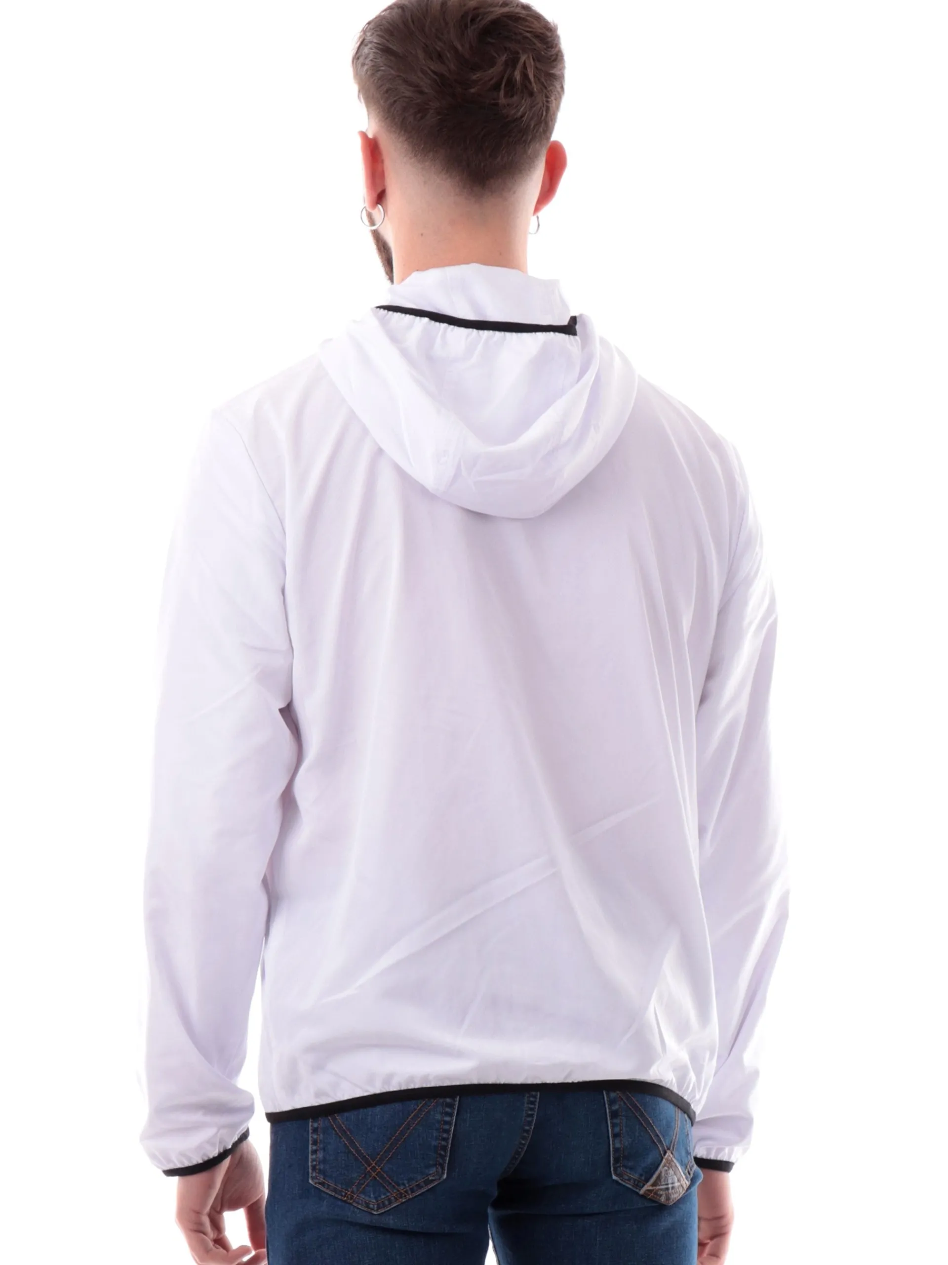 EMPORIO ARMANI 7 Giubbini*Giacca Emporio Armani EA7 bianca da uomo con cappuccio tessuto tecnico 8NPB22PNGRZ