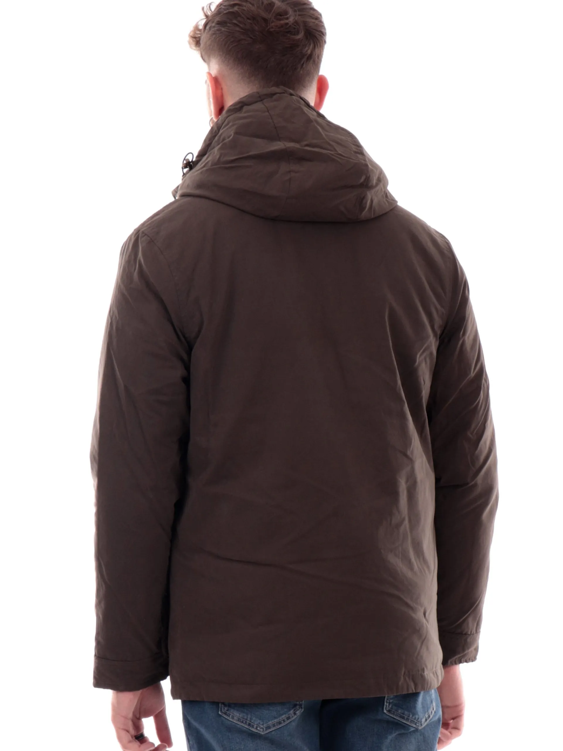 IMPURE Giubbini*Giacca Eskimo verde militare da uomo con cappuccio TYLERWAXC07