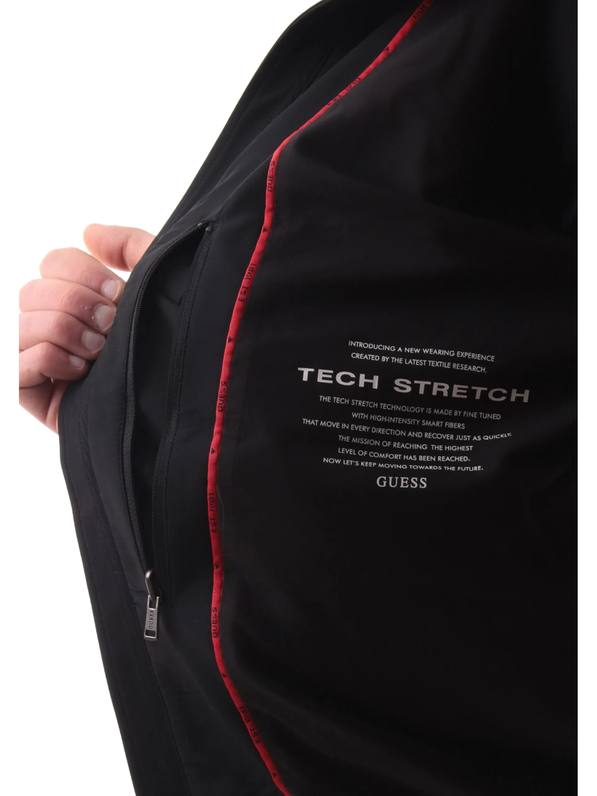 GUESS Giubbini*Giacca Tech Stretch nera da uomo M5RL18WGUP2