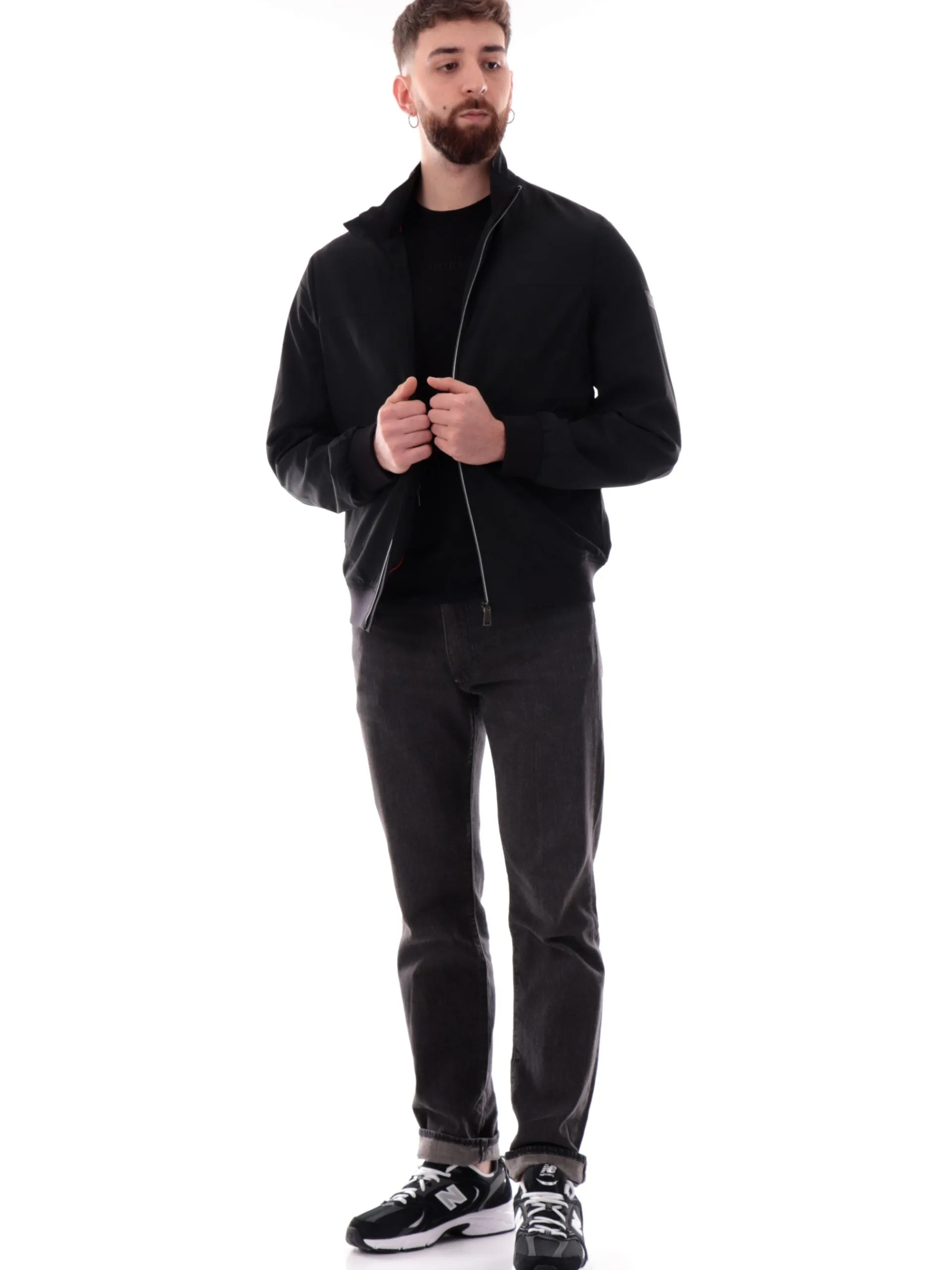GUESS Giubbini*Giacca Tech Stretch nera da uomo M5RL18WGUP2