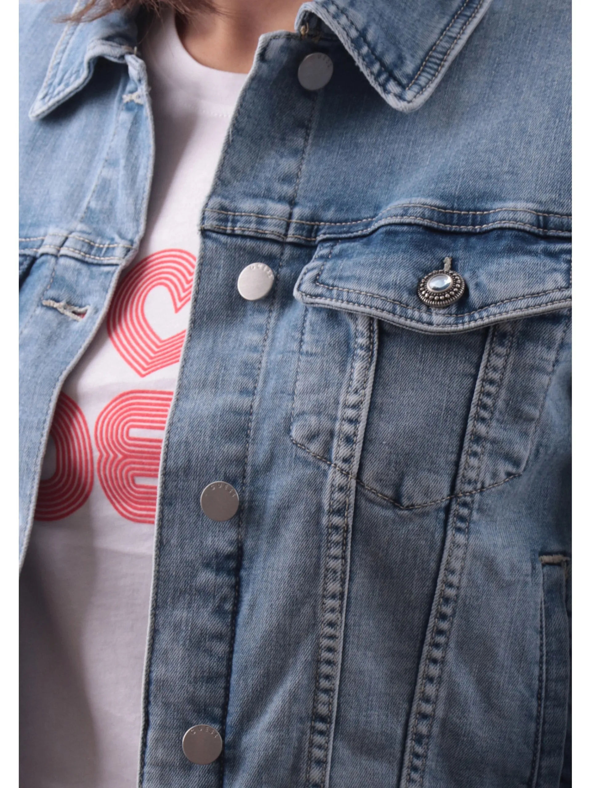 GUESS Giubbini*Giacca jeans Donna Delya Trucker W5RN01D5L71