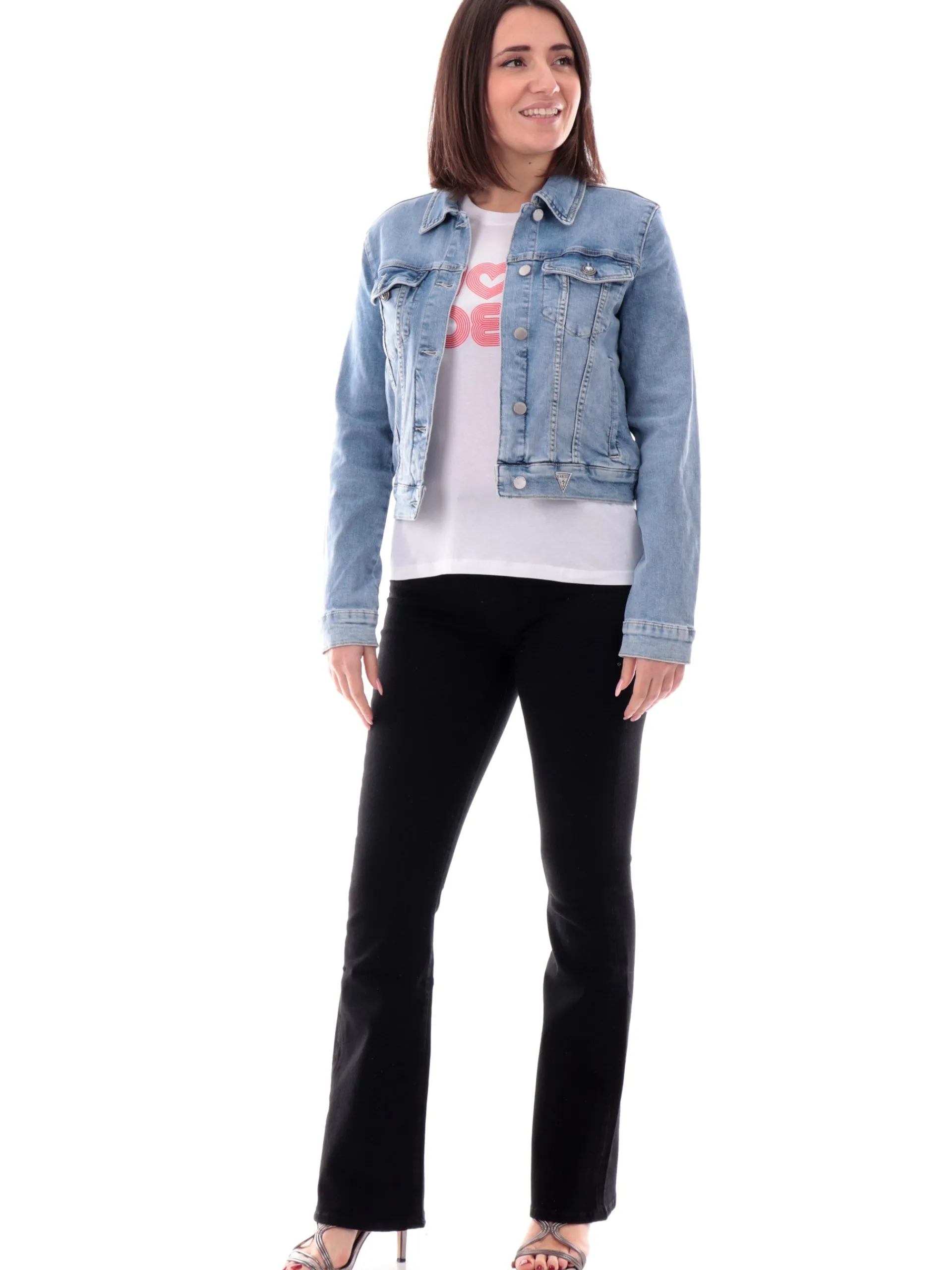 GUESS Giubbini*Giacca jeans Donna Delya Trucker W5RN01D5L71