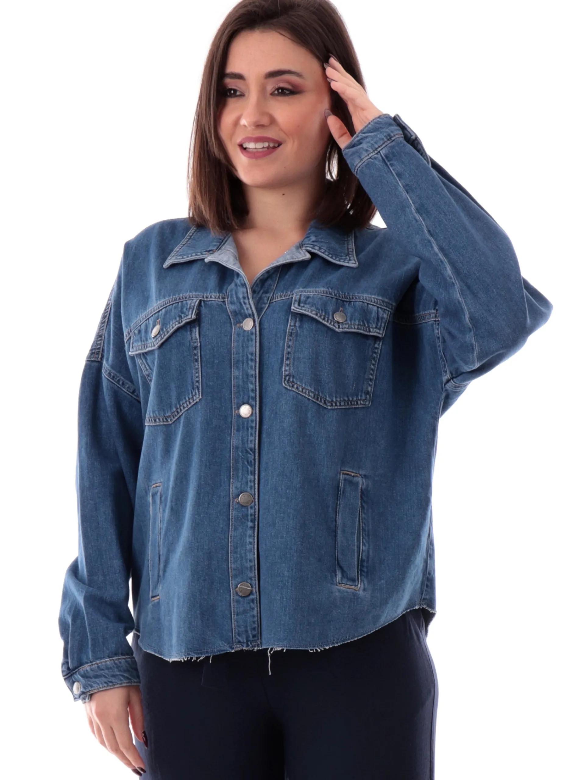 LIU JO MILANO Giubbini*Giacca jeans Liu Jo logo strass da donna UA5165DS069