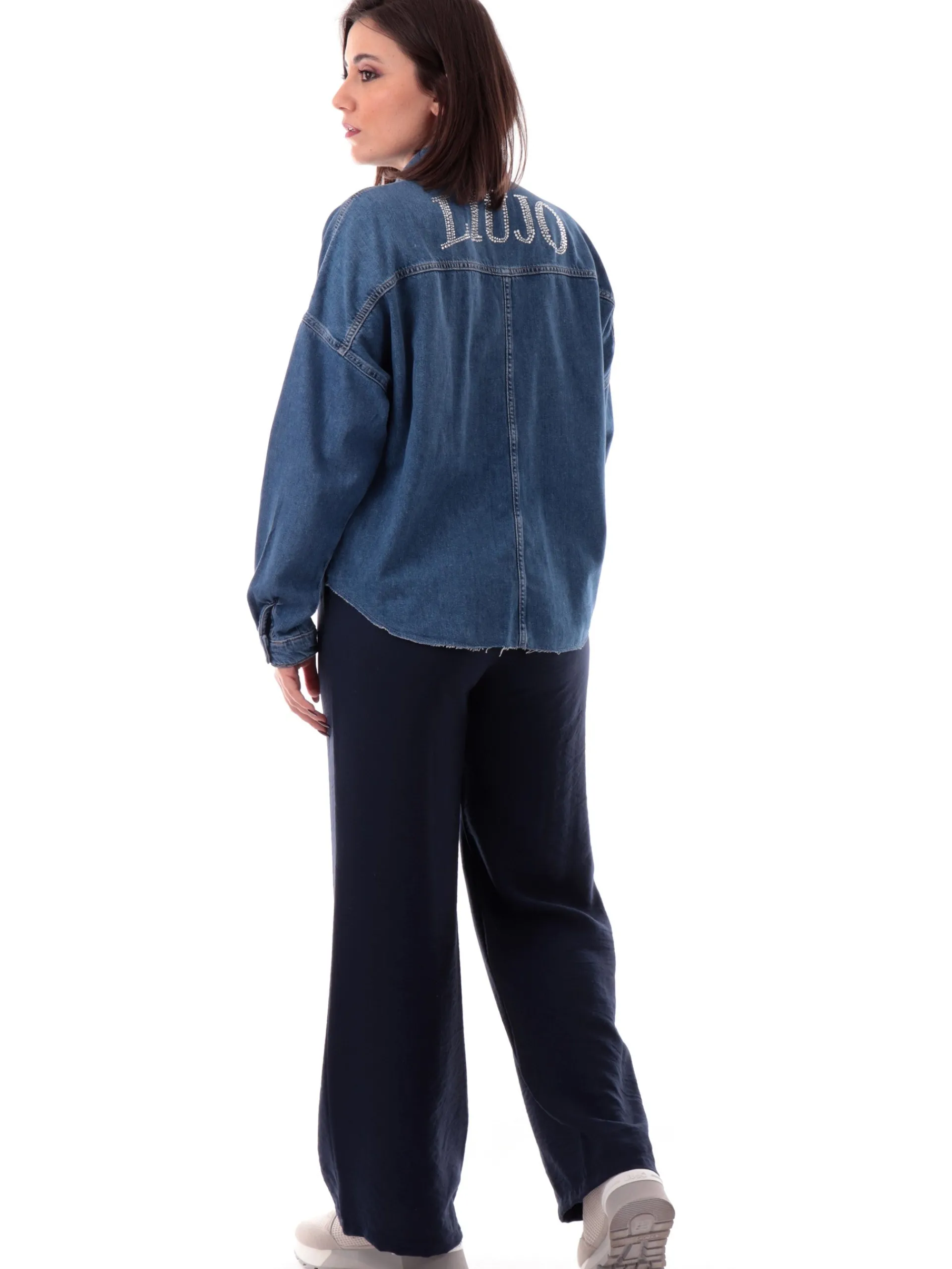 LIU JO MILANO Giubbini*Giacca jeans Liu Jo logo strass da donna UA5165DS069