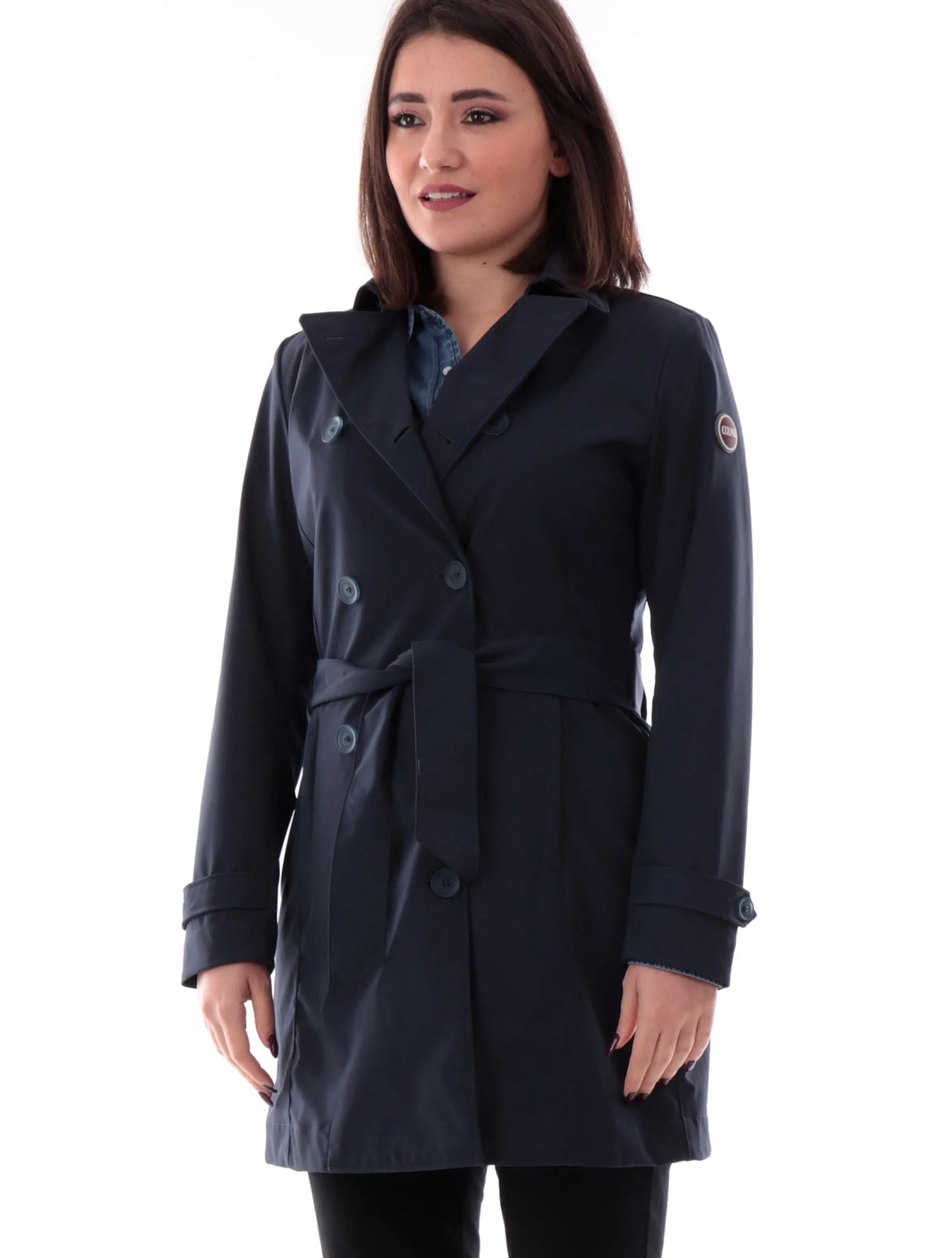 COLMAR Giubbini*Giacca lunga blu da donna con cintura 19346WV