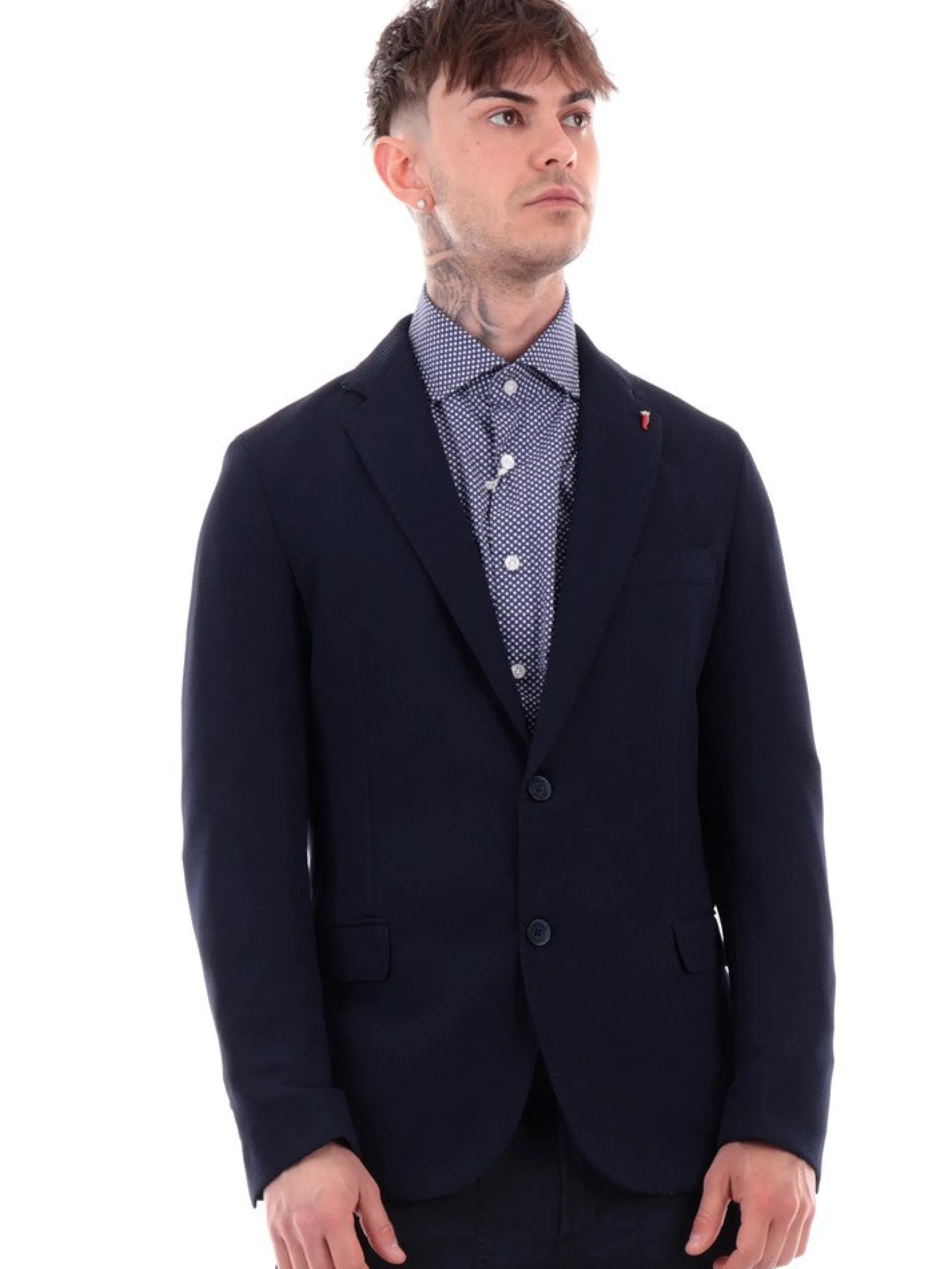 MULISH Giacche*Giacca blu da uomo Nido D'Ape CHOGKS900