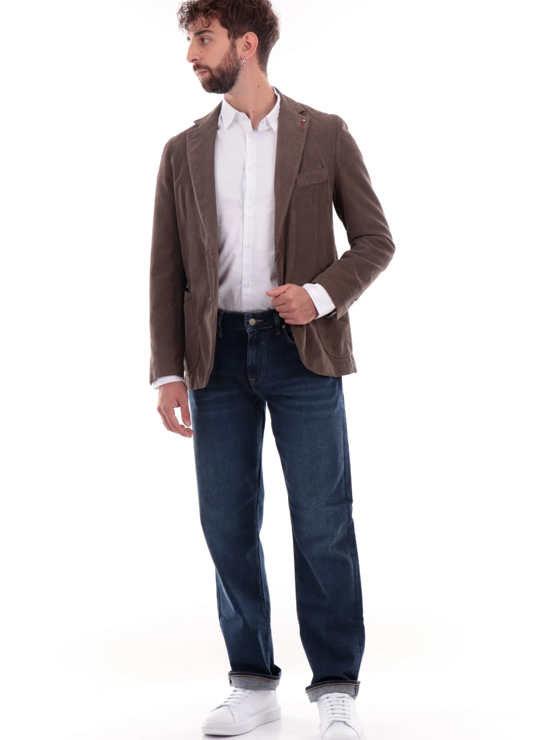 MULISH Giacche*Giacca marrone da uomo velluto DEMETRAR7002