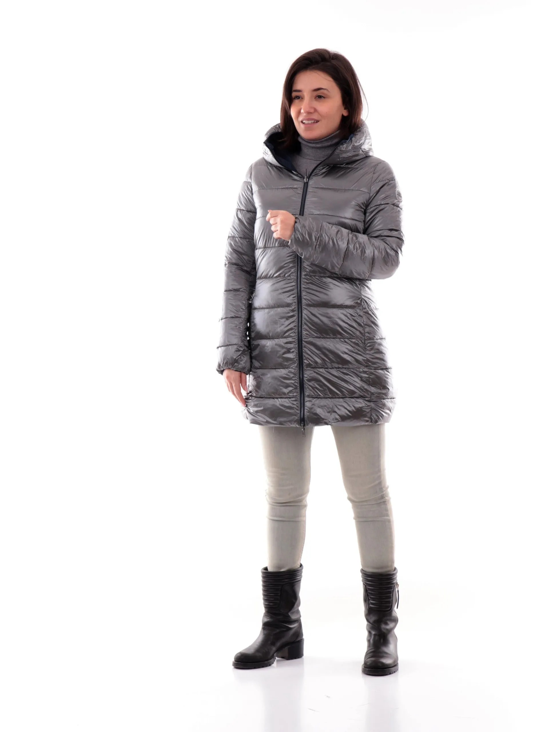 MUSEUM Giubbini*Giacca Daisy reversibile blu e argento da donna JA10NY890