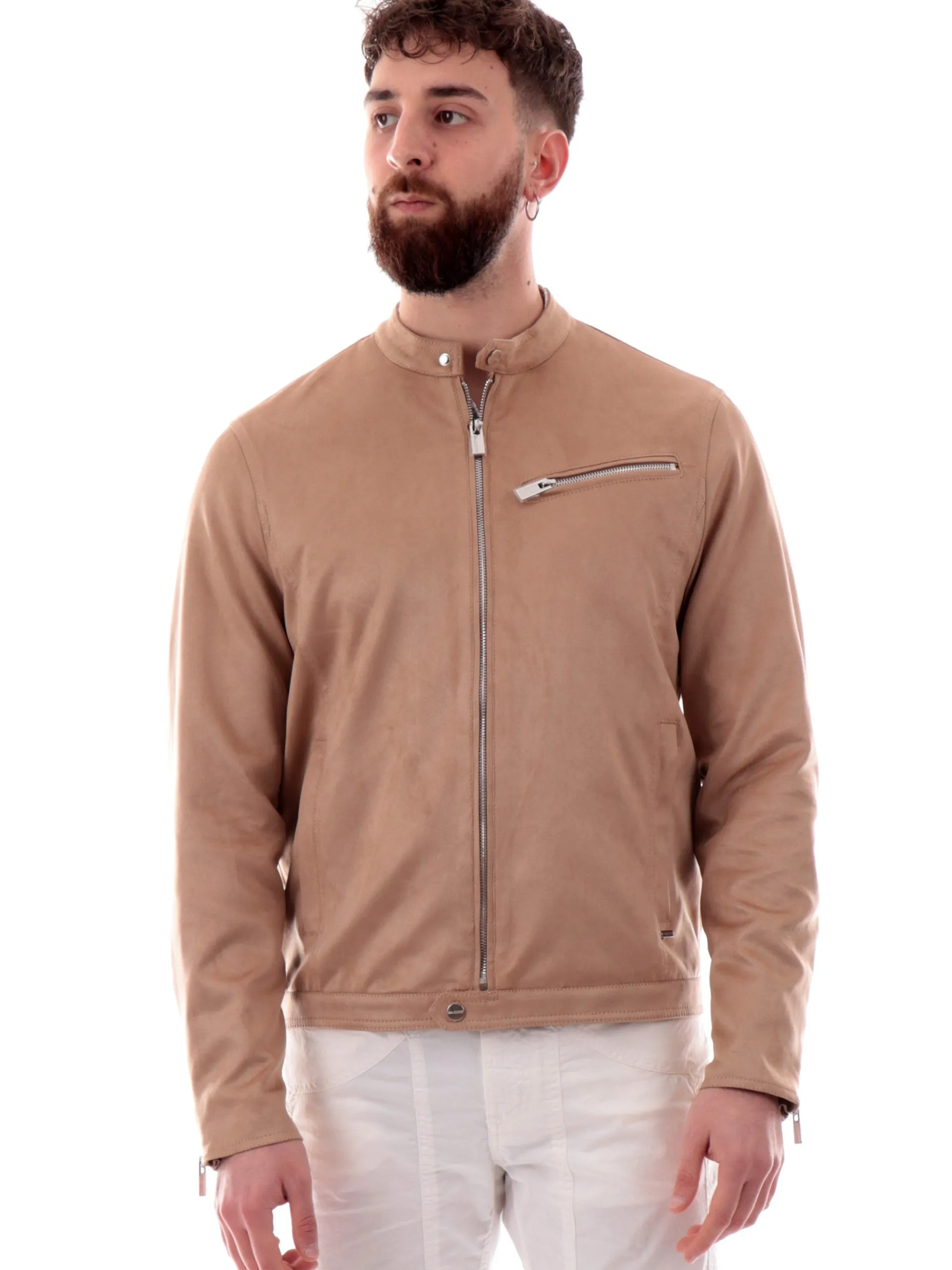 MARKUP Giubbini*Giacca pelle daino Mark Up beige da uomo eco MK894030