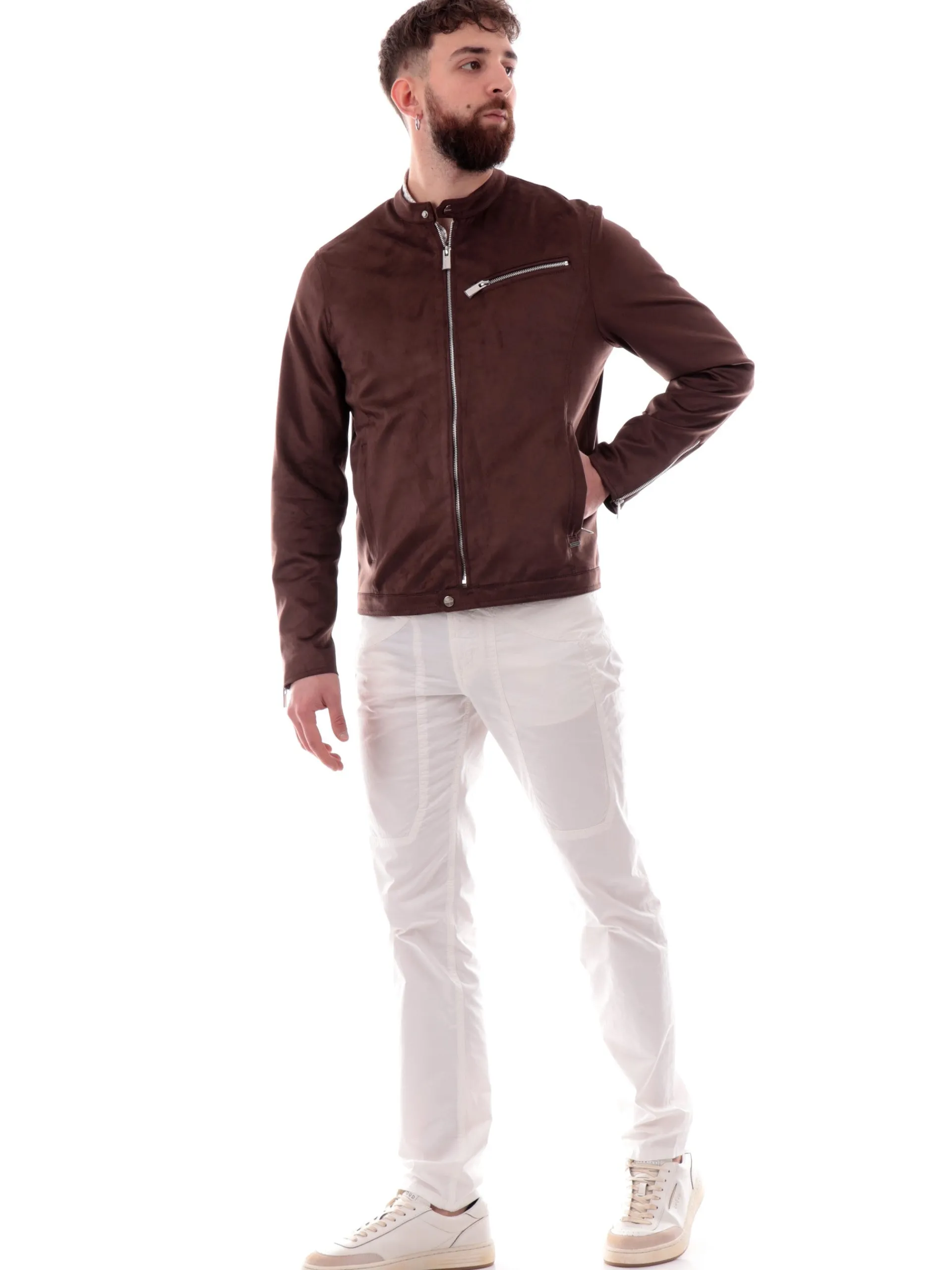 MARKUP Giubbini*Giacca pelle daino Mark Up marrone da uomo eco MK894030