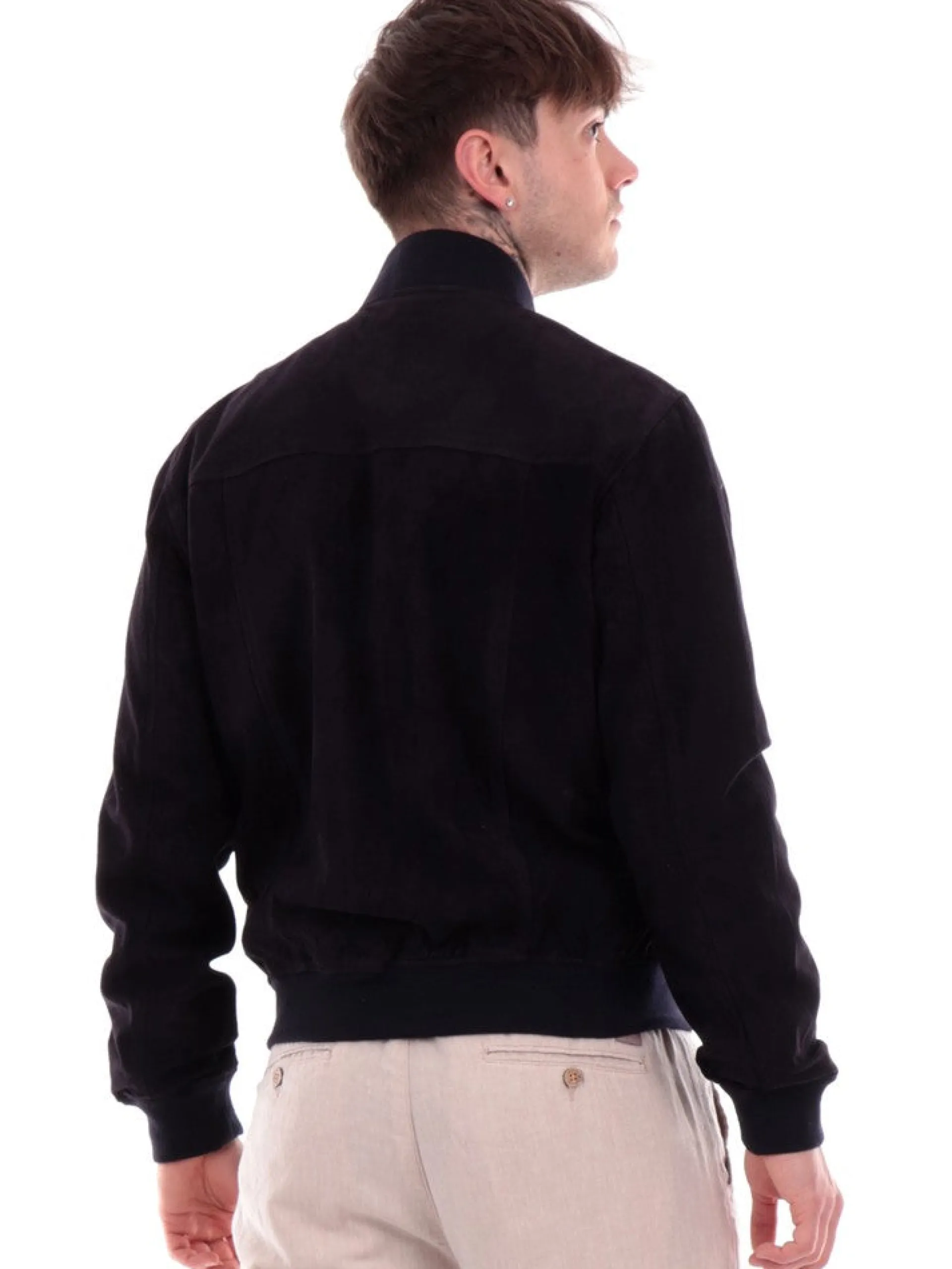 HERITAGE Giubbini*Giacca pelle blu da uomo 004CM