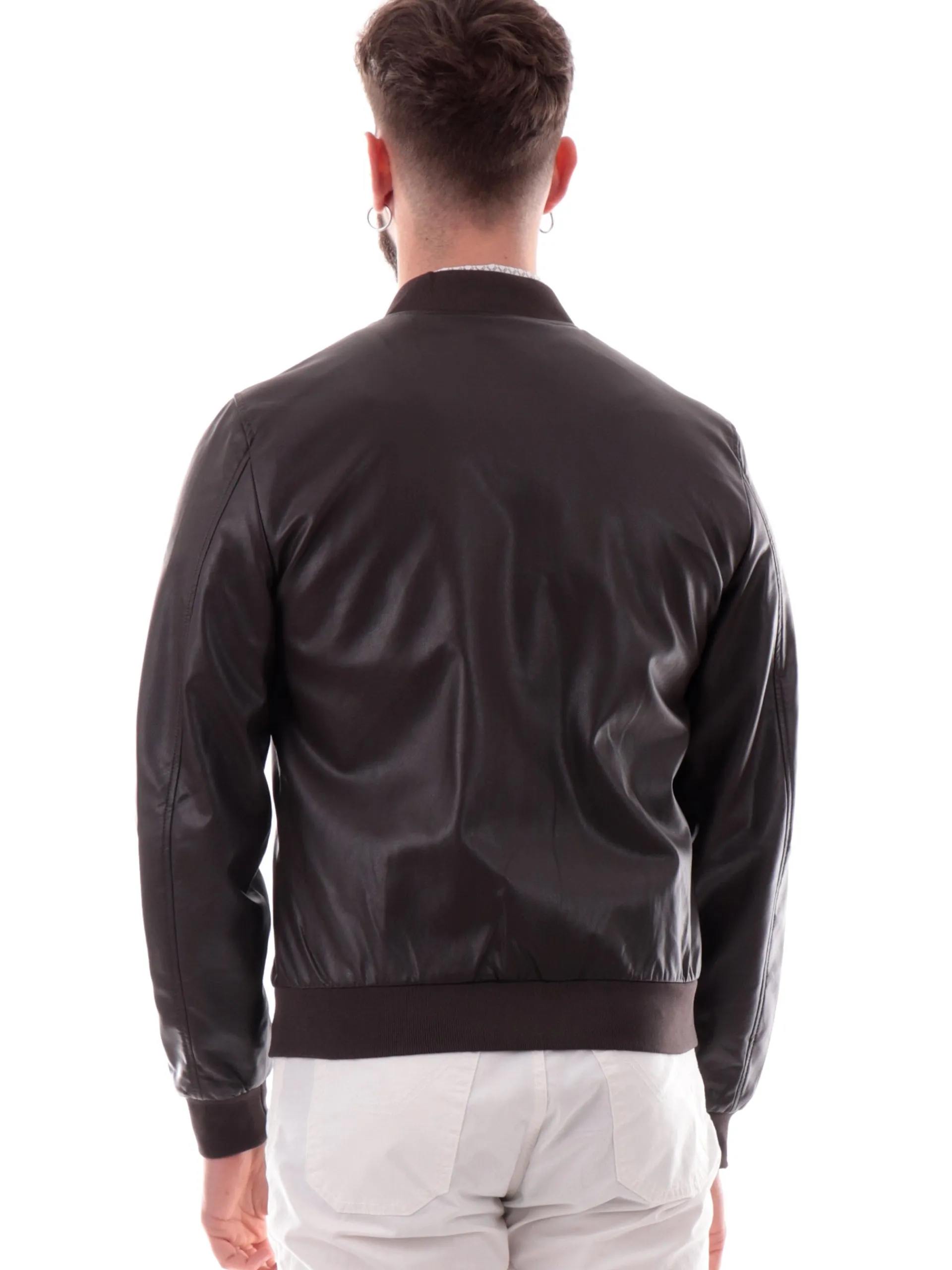 MARKUP Giubbini*Giacca pelle marrone da uomo Eco MK14005