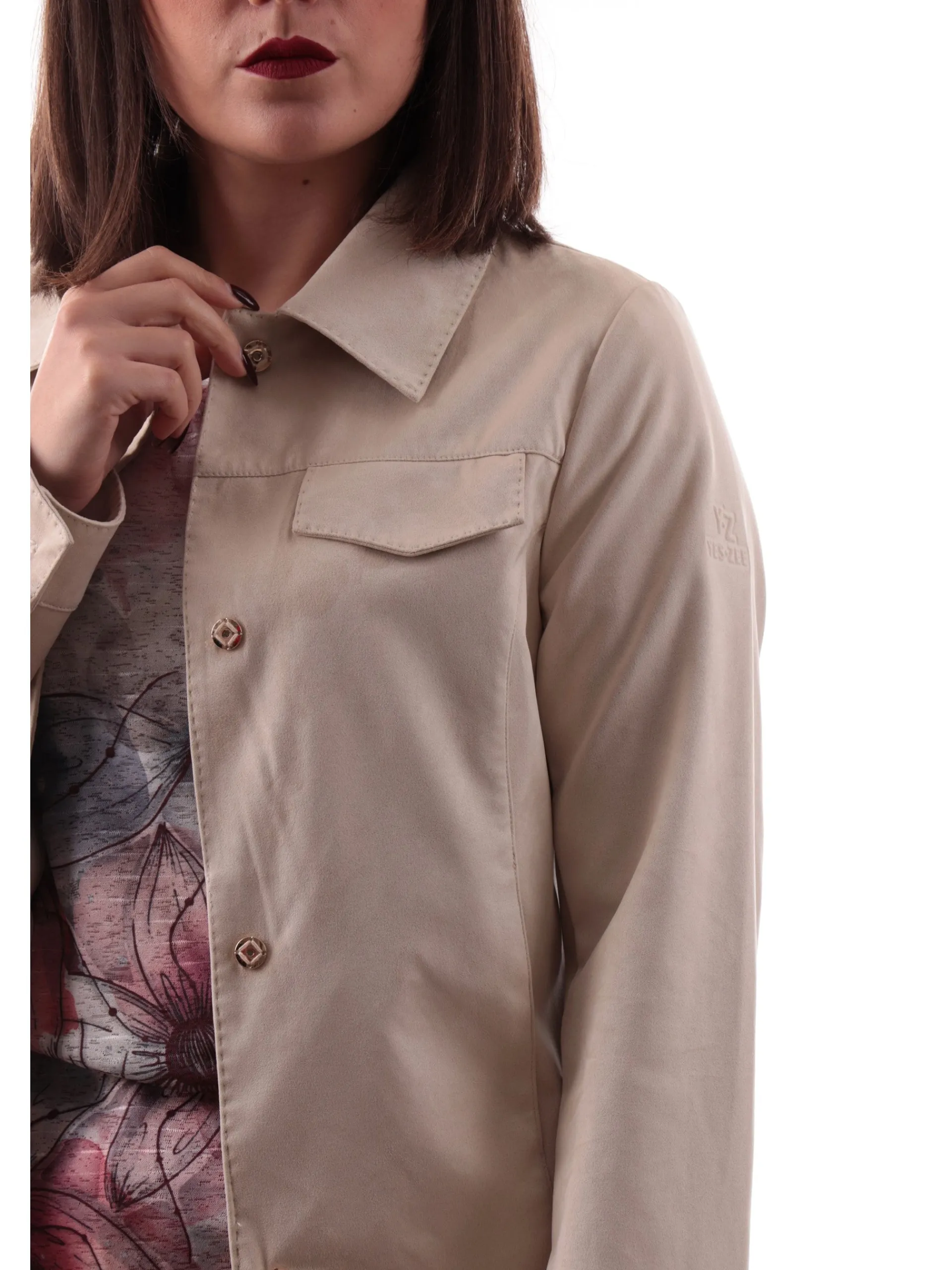 YES ZEE Giubbini*Giacca pelle suede beige da donna Eco G438YA00