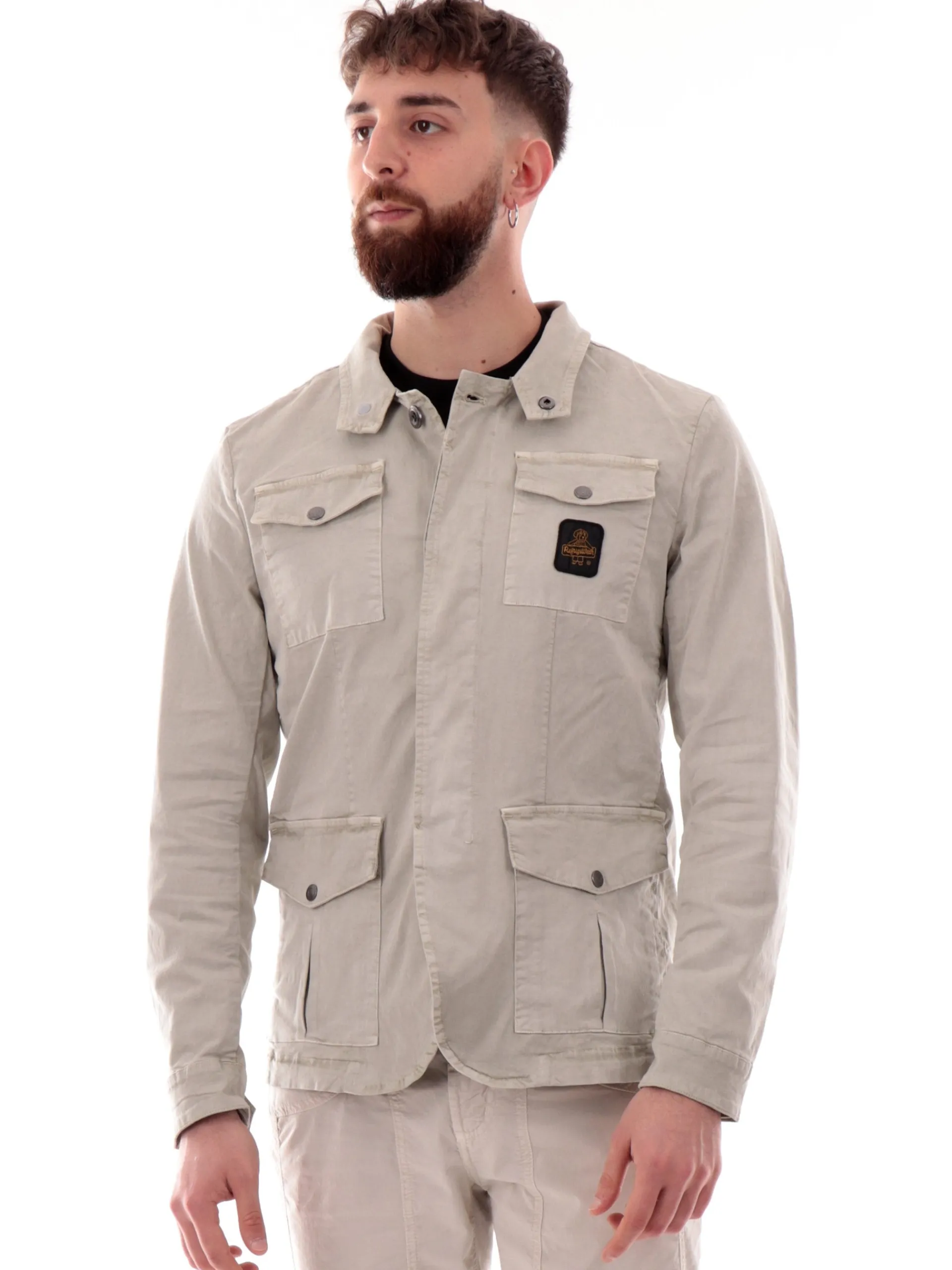 REFRIGIWEAR Giubbini*Giacca New Brent beige da uomo tecnica con tasconi G69208