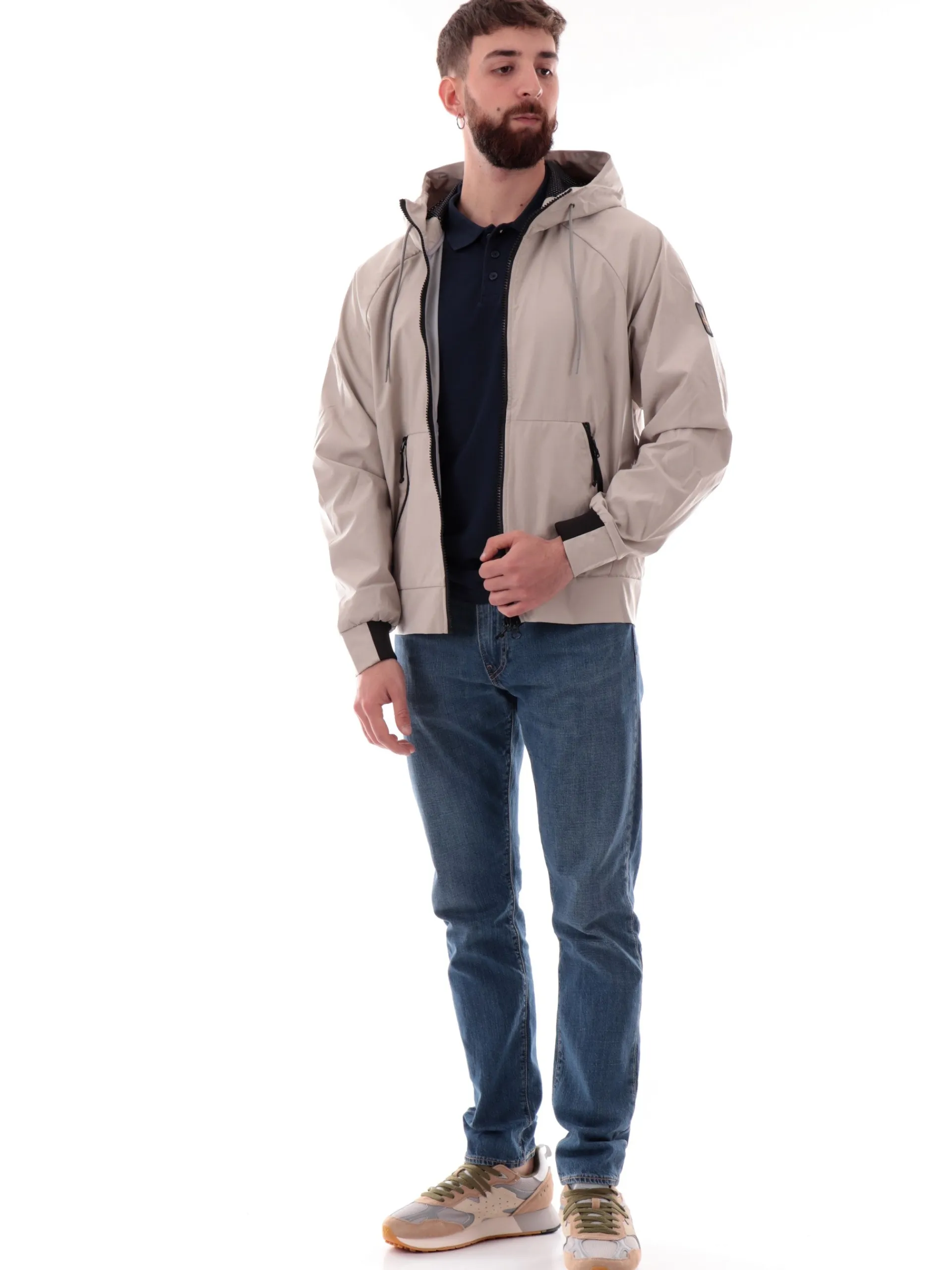 REFRIGIWEAR Giubbini*Giacca tessuto tecnico beige da uomo Speed G05718 A00081