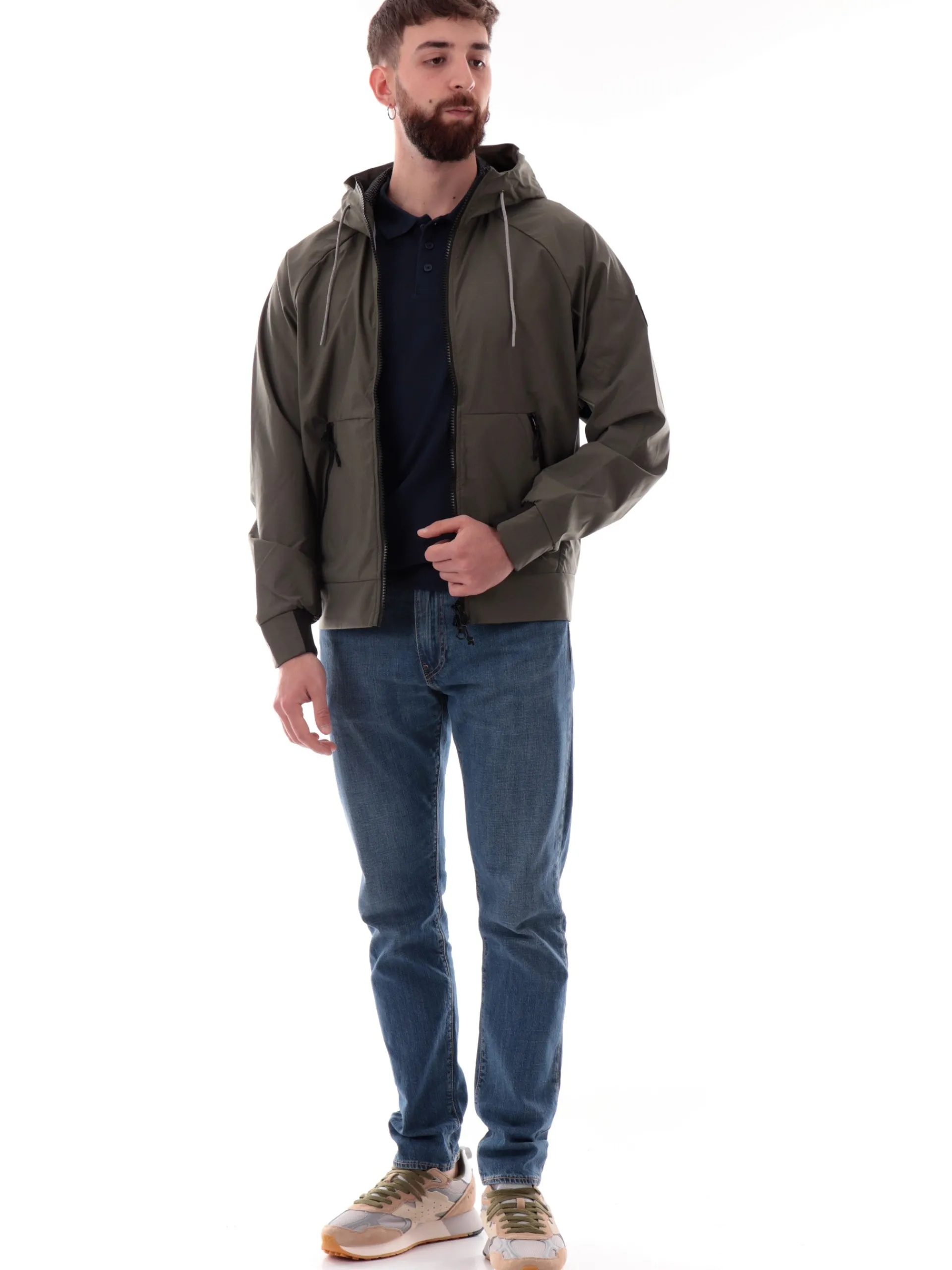 REFRIGIWEAR Giubbini*Giacca tessuto tecnico verde militare da uomo Speed G05718