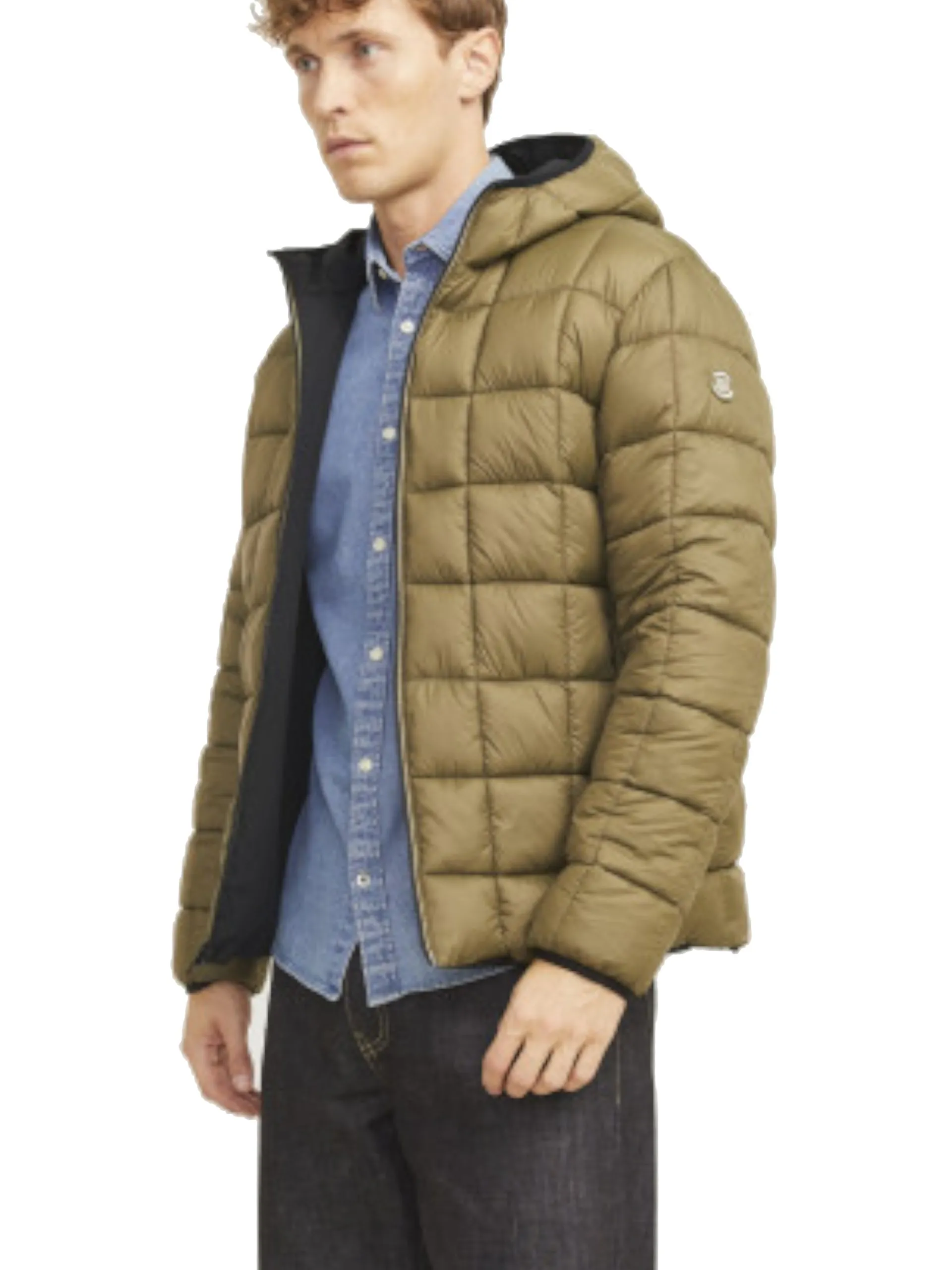JACK&JONES Giubbini*Giacca reversibile Jack Jones nera e verde da uomo 12259367