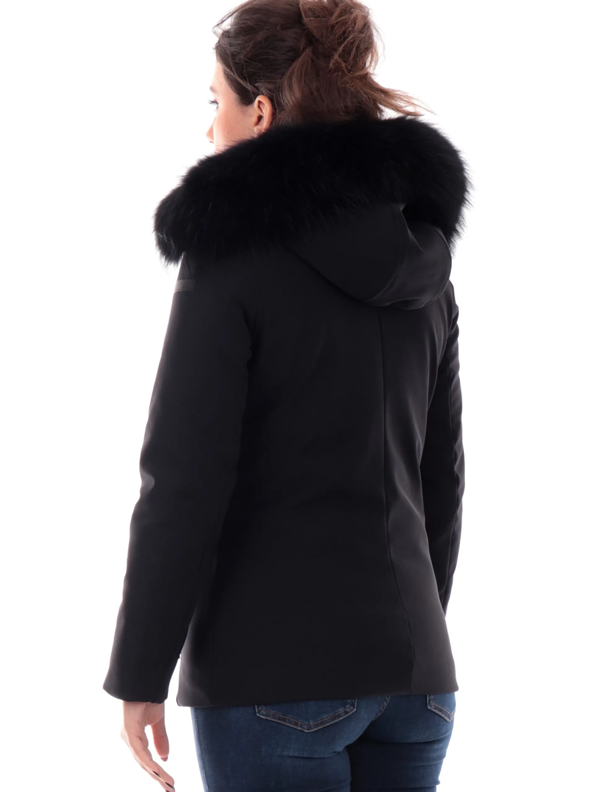 RRD Giubbotti*Giacca nera da donna con pelliccia Winter Storm Fur Wom W24501FT