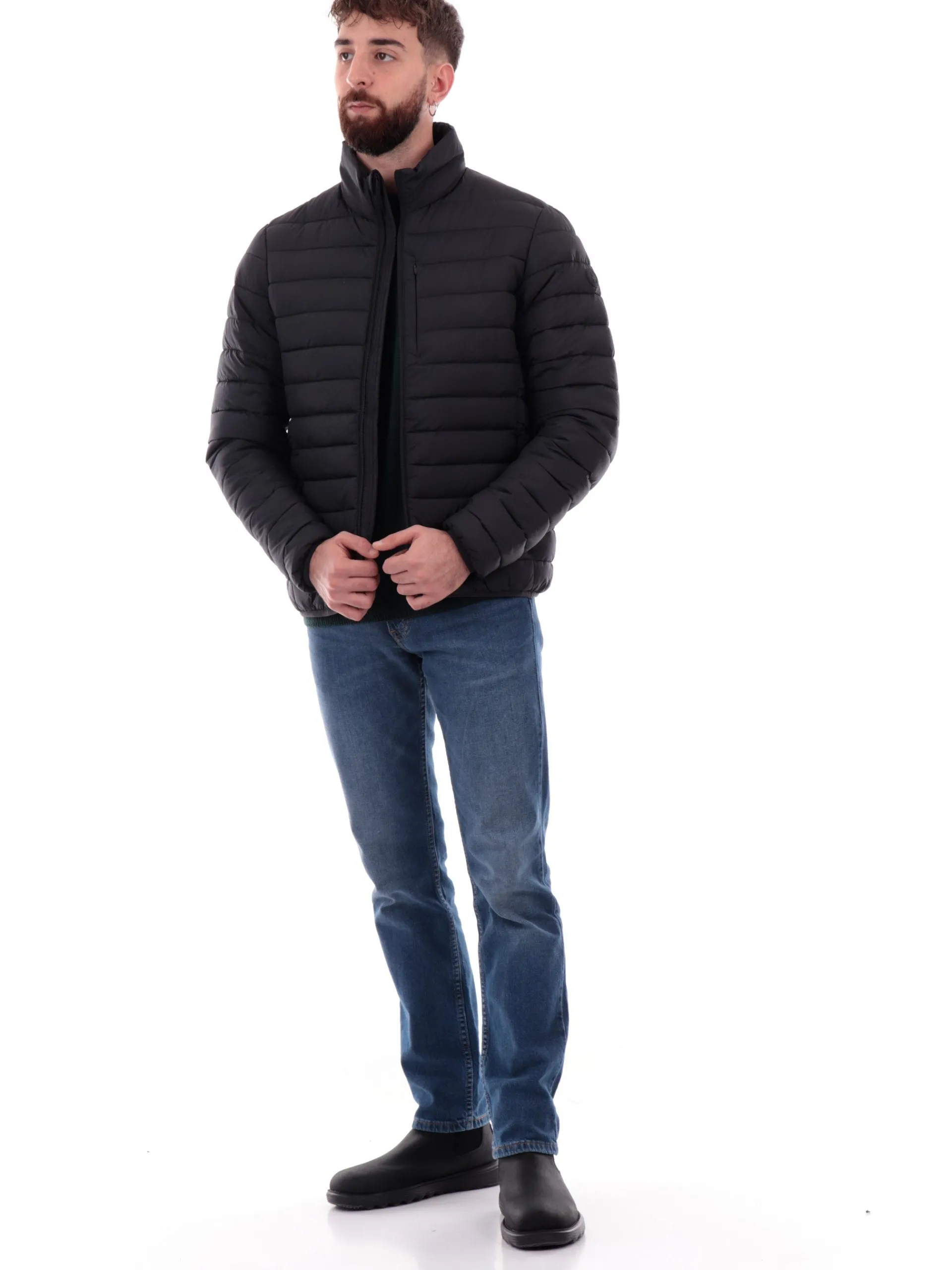 SAVE THE DUCK Giubbini*Giacca Erion nera da uomo collo alto D31274MMIRO19