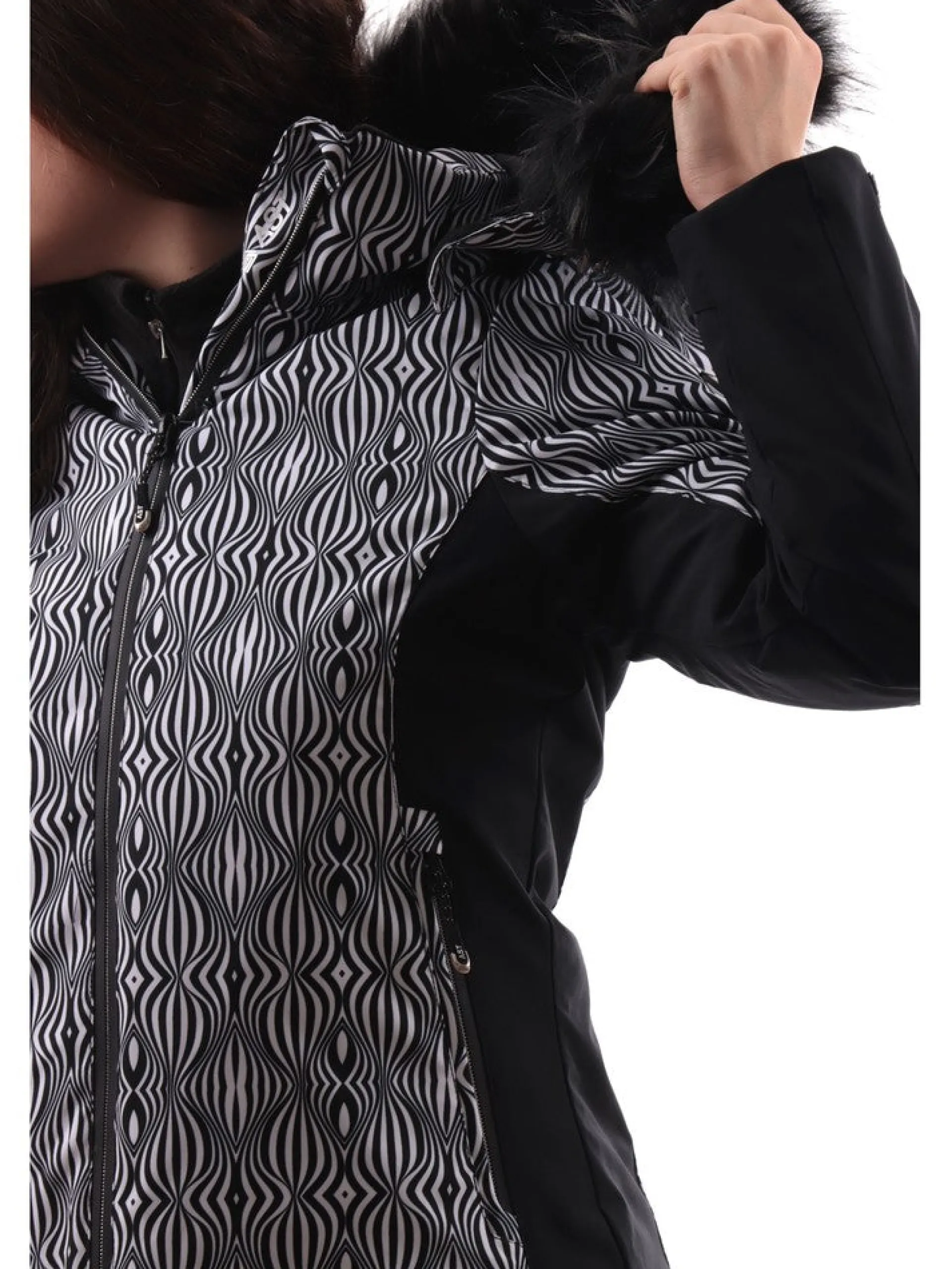 ASTROLABIO Abbigliamento|Giubbini*Giacca sci bianca e nera da donna AB8UT55E2