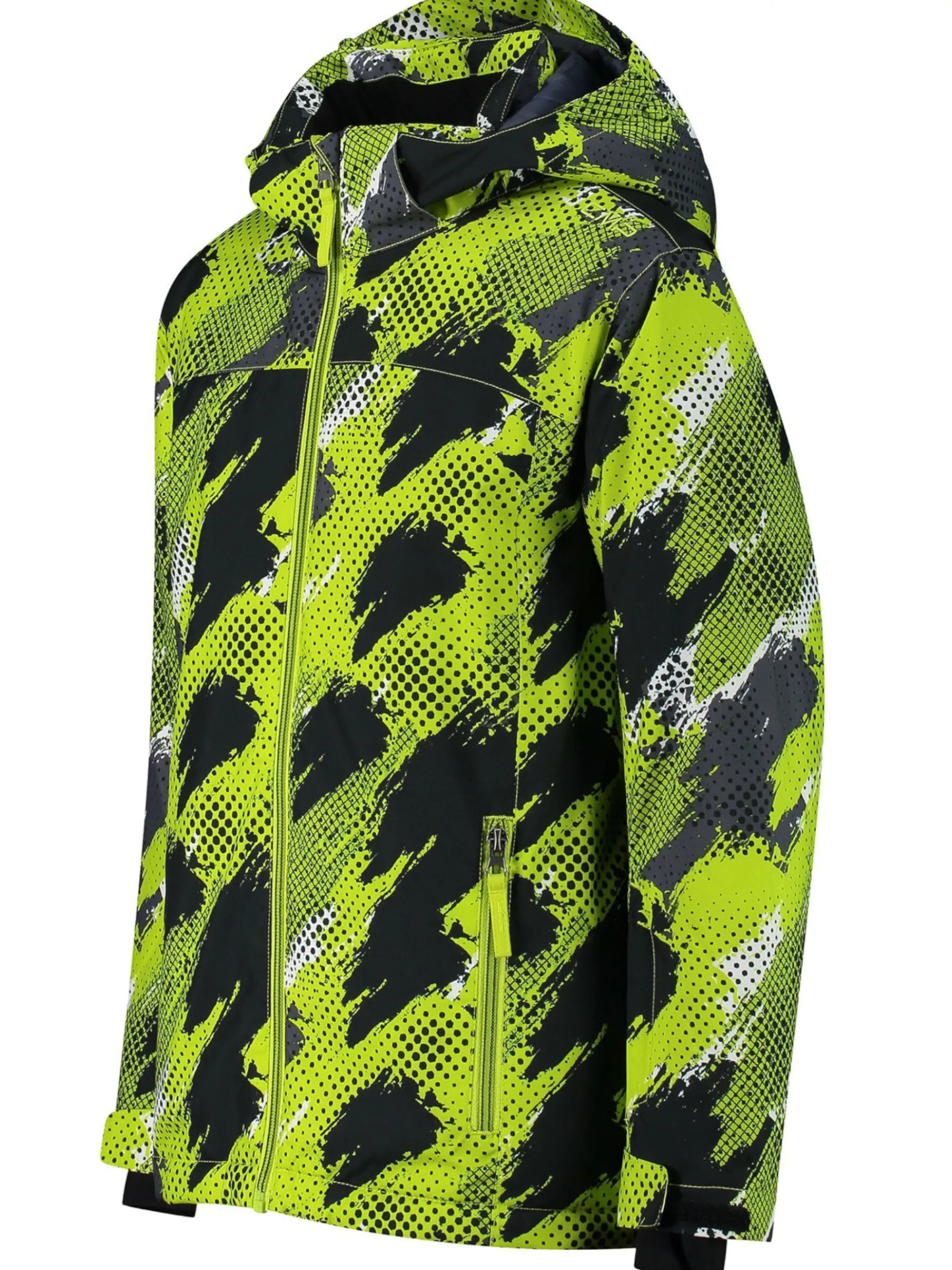 CMP Abbigliamento*Giacca Sci da bambino verde e nera con cappuccio 39W1924