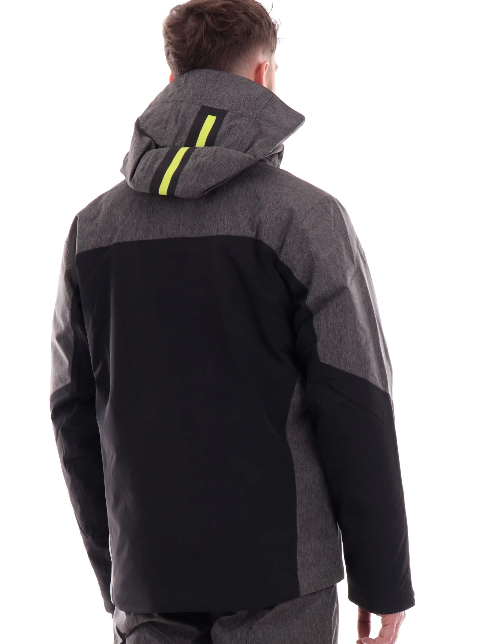 CMP Abbigliamento|Giubbini*Giacca sci grigia e nera da uomo inserti verdi 34W4717