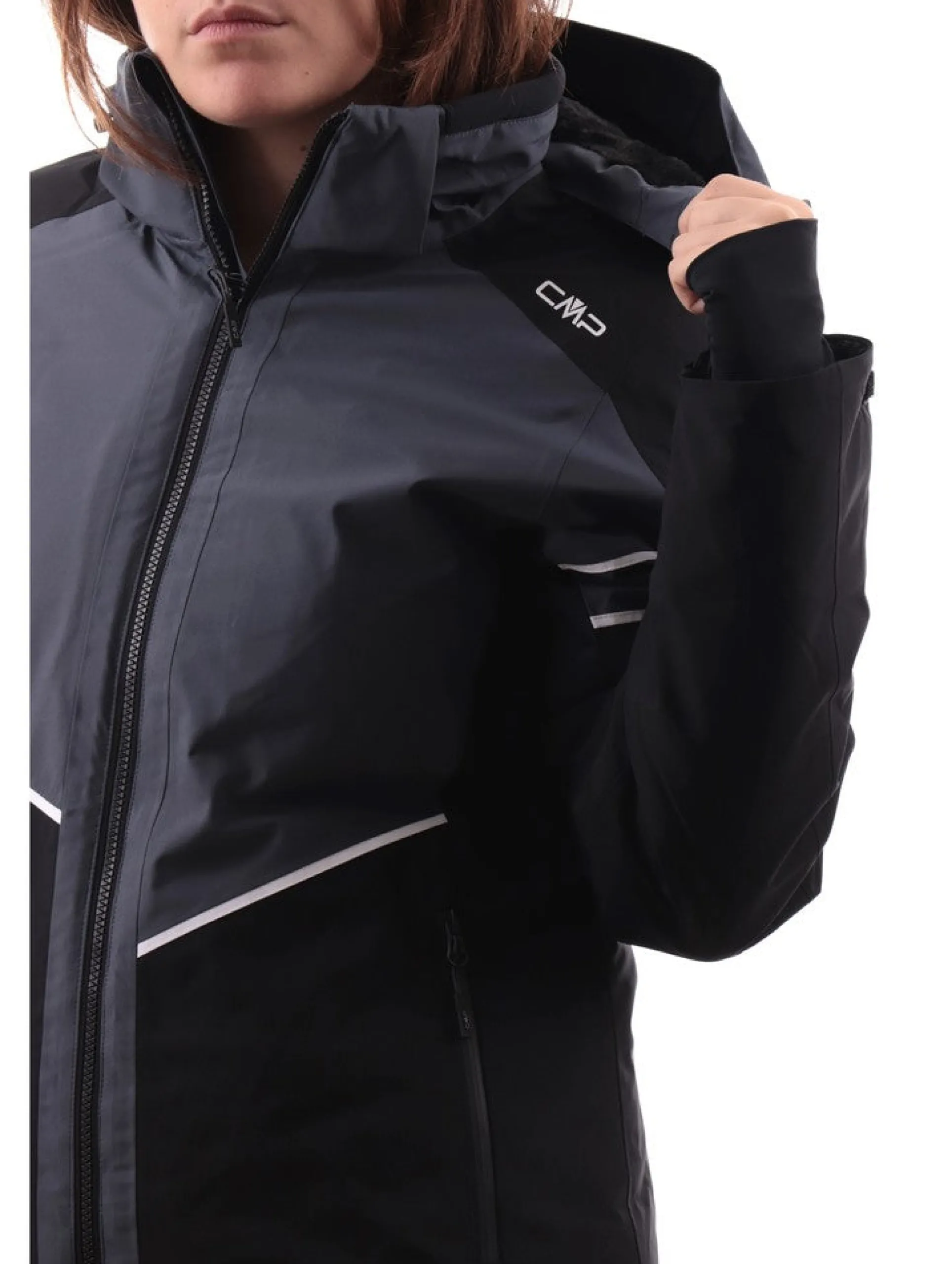 CMP Abbigliamento|Giubbini*Giacca sci grigia e nera da donna con pile interno 33W0726