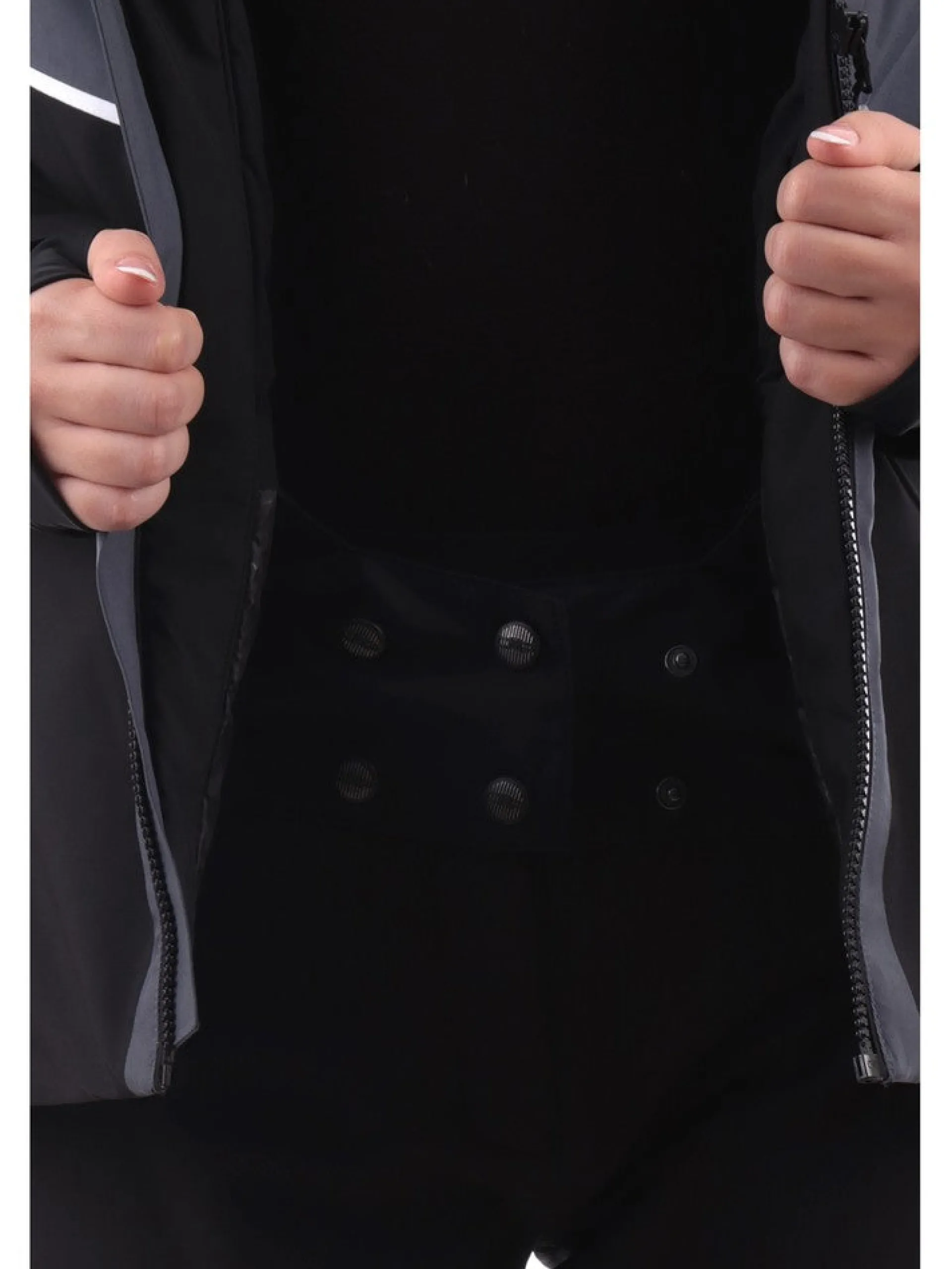 CMP Abbigliamento|Giubbini*Giacca sci grigia e nera da donna con pile interno 33W0726