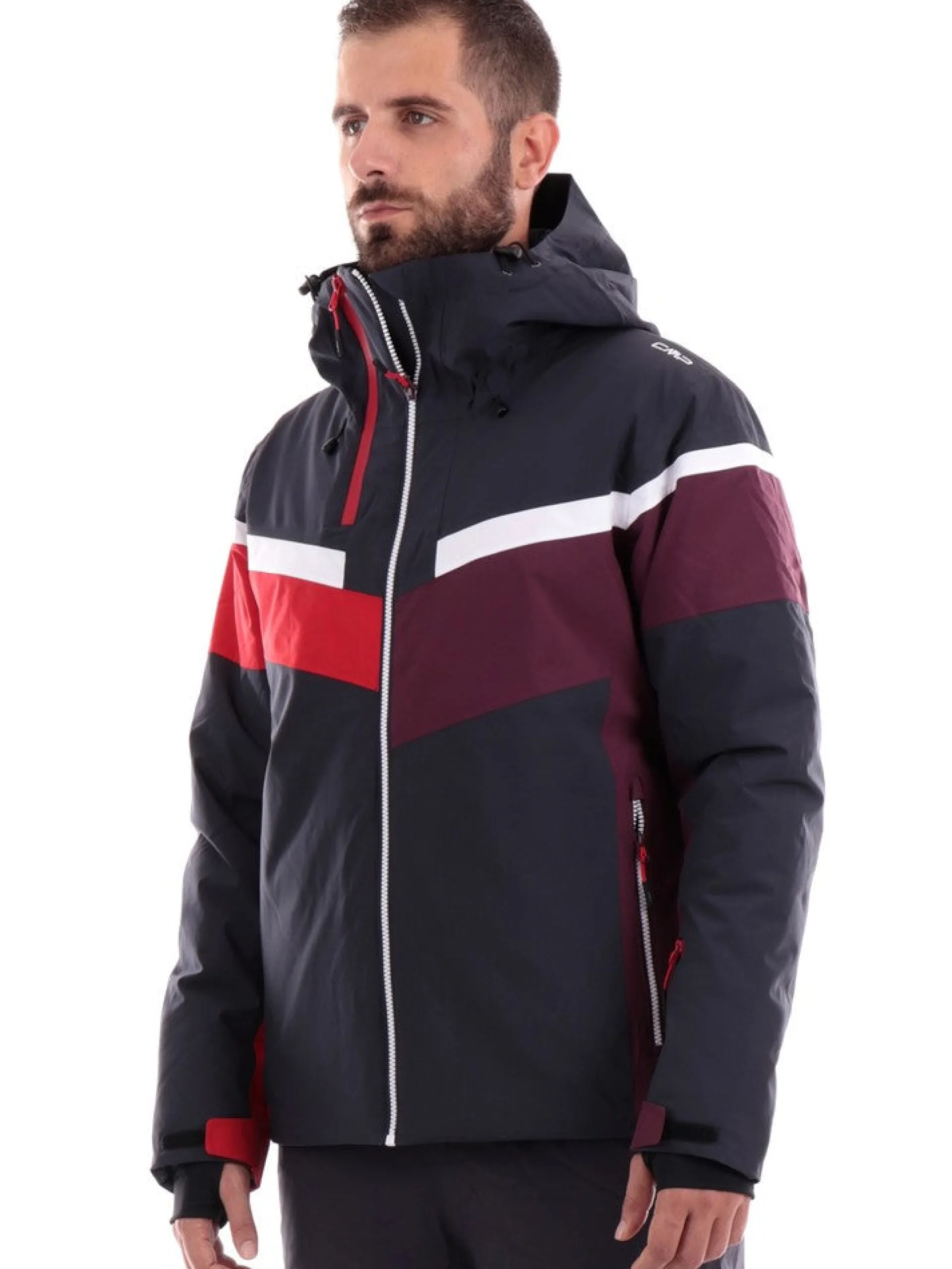 CMP Abbigliamento|Giubbini*Giacca sci nera e rossa da uomo 33W0827