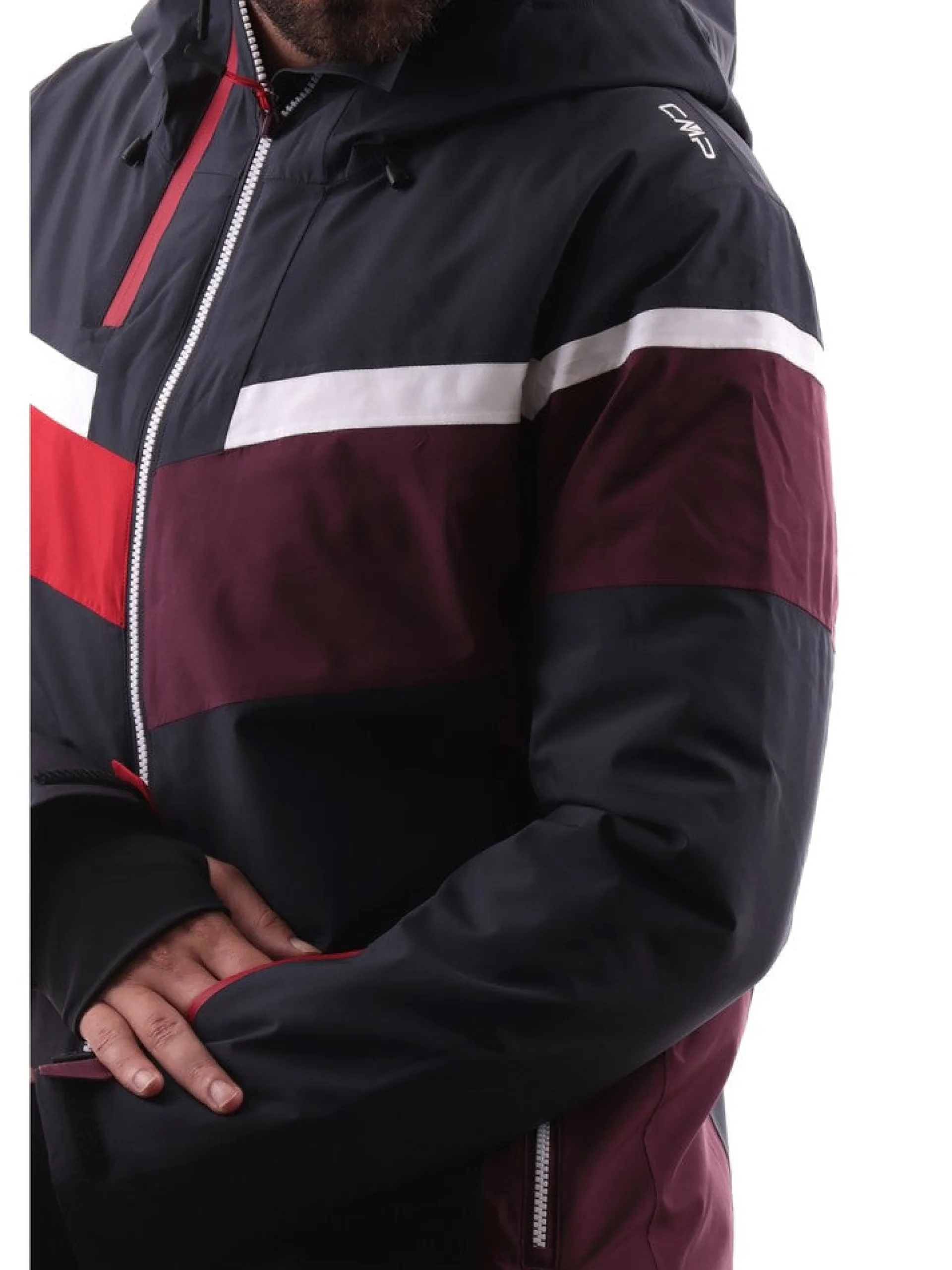 CMP Abbigliamento|Giubbini*Giacca sci nera e rossa da uomo 33W0827