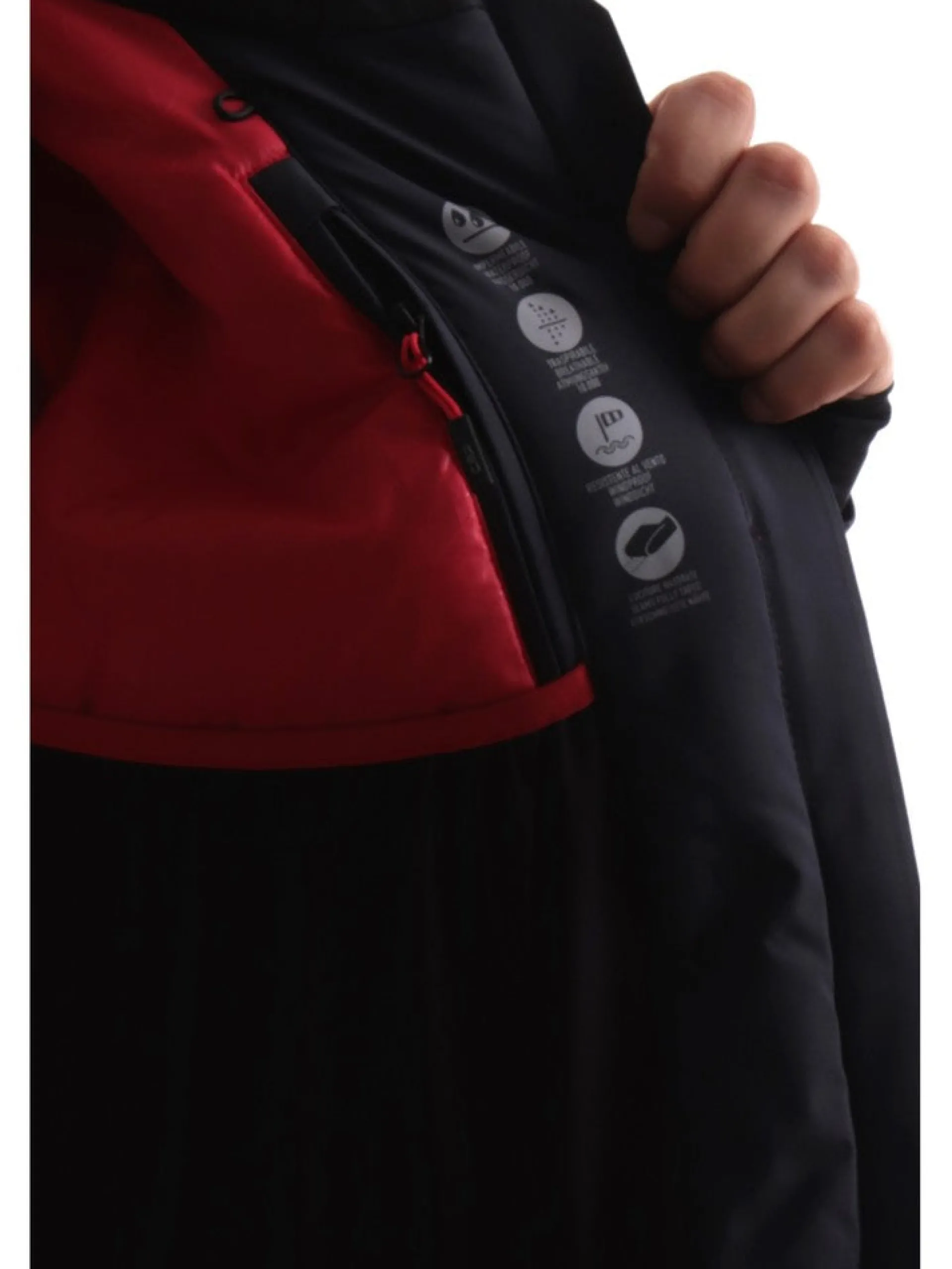 CMP Abbigliamento|Giubbini*Giacca sci nera e rossa da uomo 33W0827