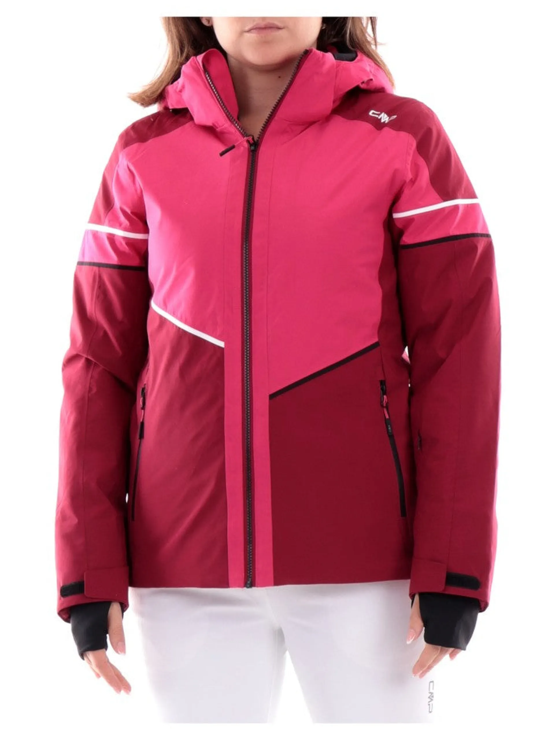 CMP Abbigliamento|Giubbini*Giacca sci rosa e bordeaux da donna con pile interno 33W0726
