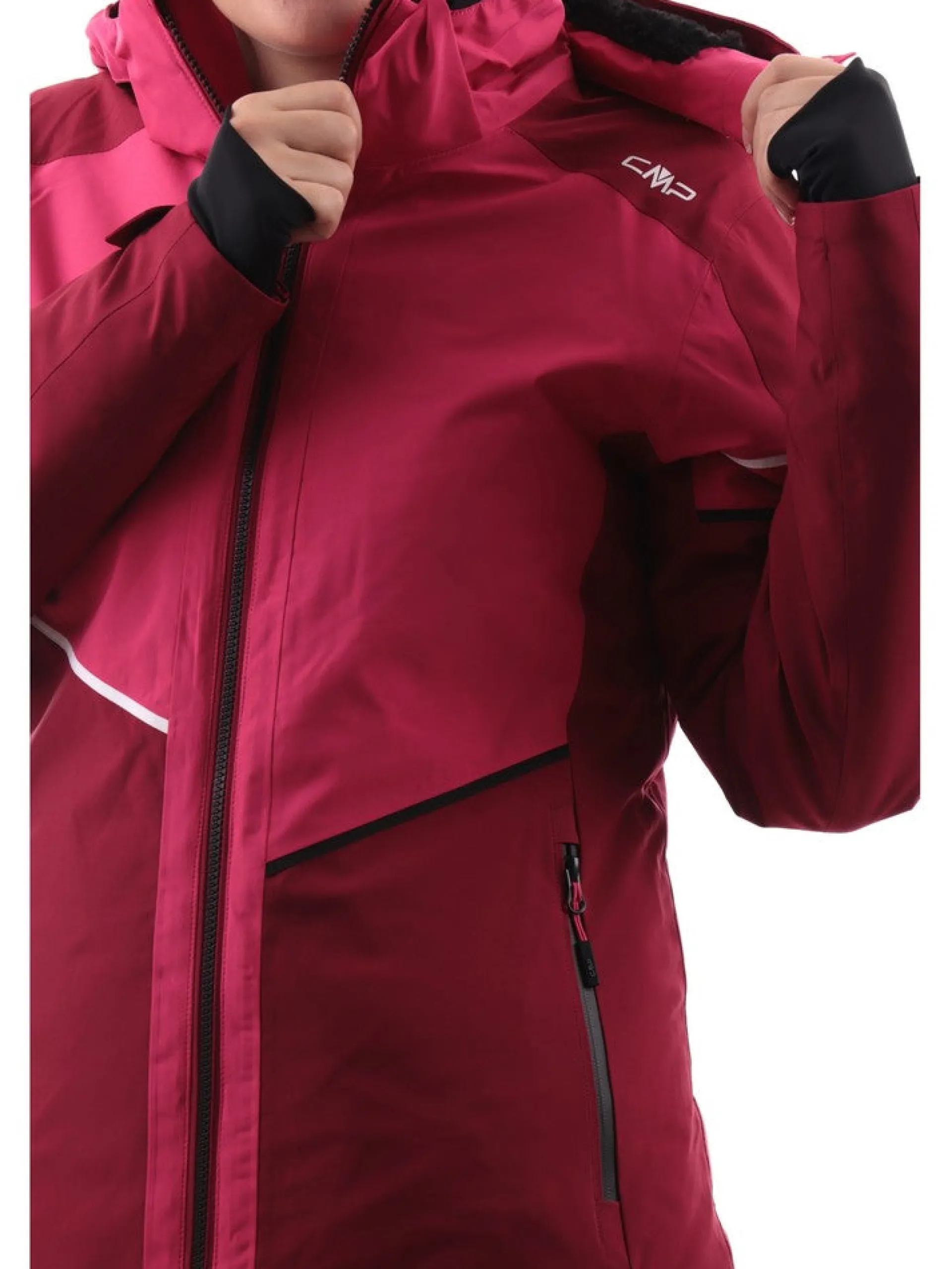 CMP Abbigliamento|Giubbini*Giacca sci rosa e bordeaux da donna con pile interno 33W0726